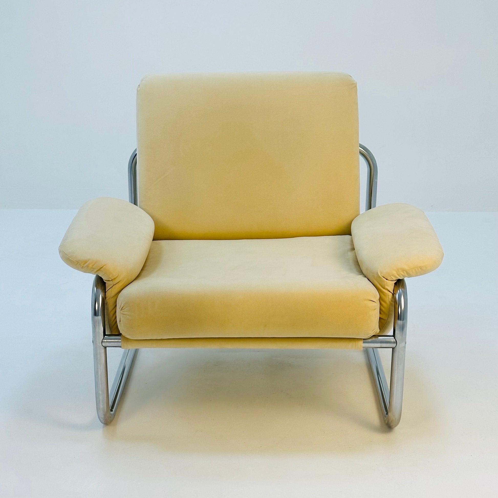 Mid century tubular frame armchair "BORKUM" by John Bertil Häggström ,from Ikea 1970s