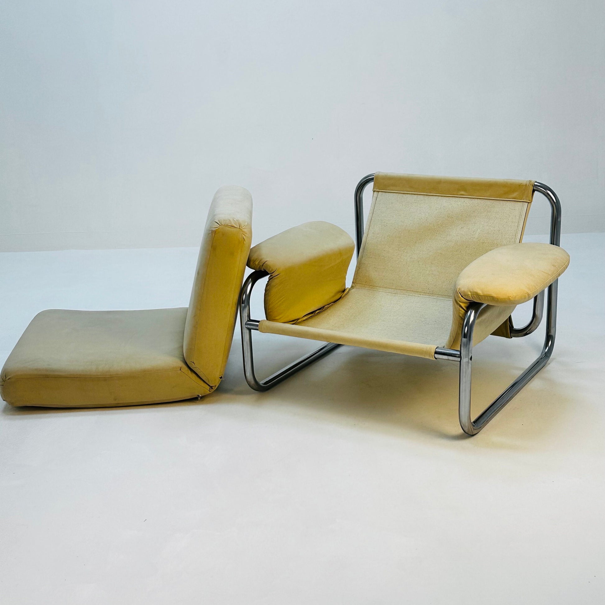 Mid century tubular frame armchair "BORKUM" by John Bertil Häggström ,from Ikea 1970s