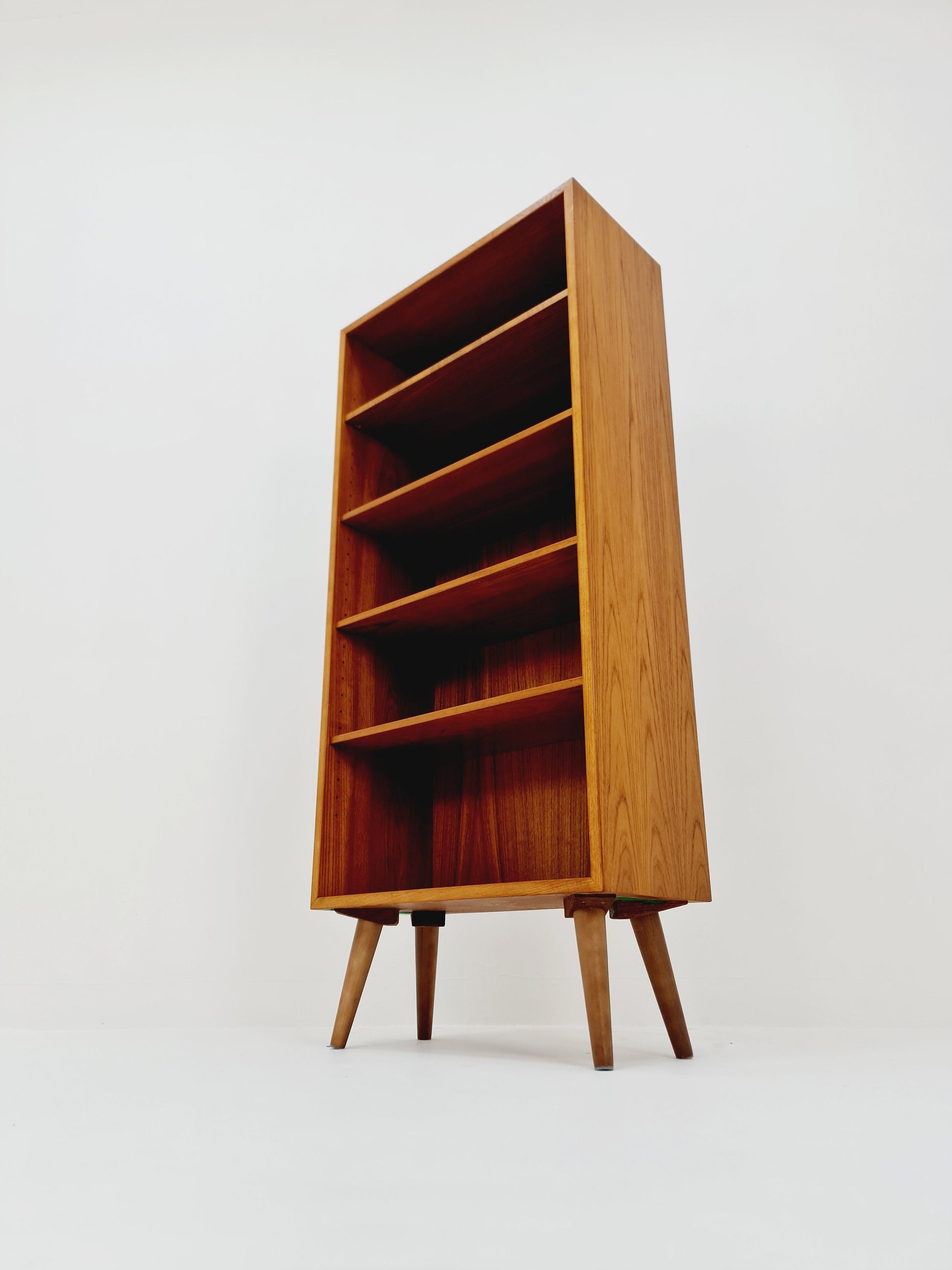 Vintage teak danish book case, By Omann Jun 1960s