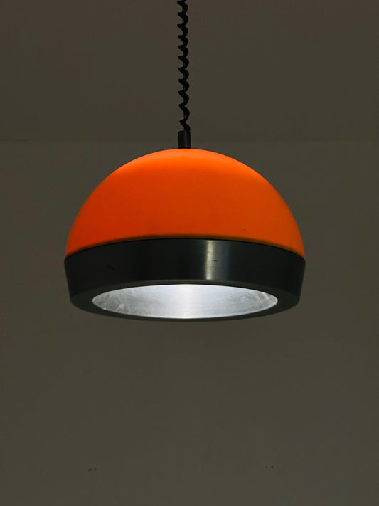 Space Age orange plastic adjustable pendant lamp 1970s