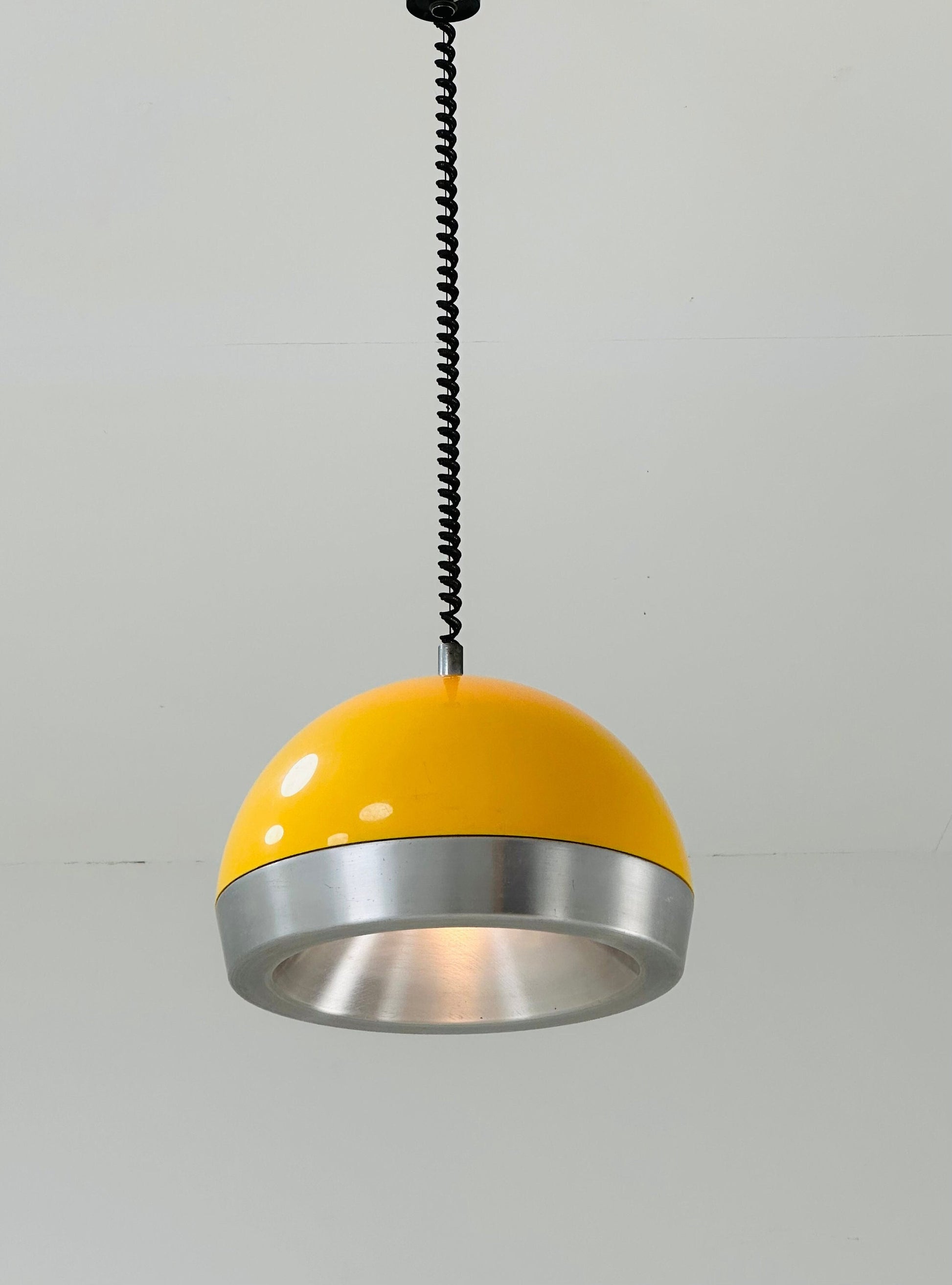 Space Age orange plastic adjustable pendant lamp 1970s