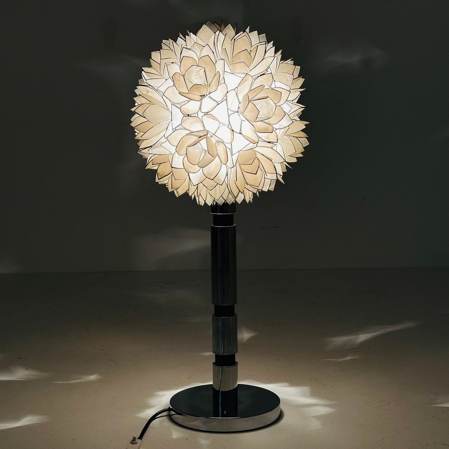 Capiz Shell Lotus Ball Table Light Germany, 1960s