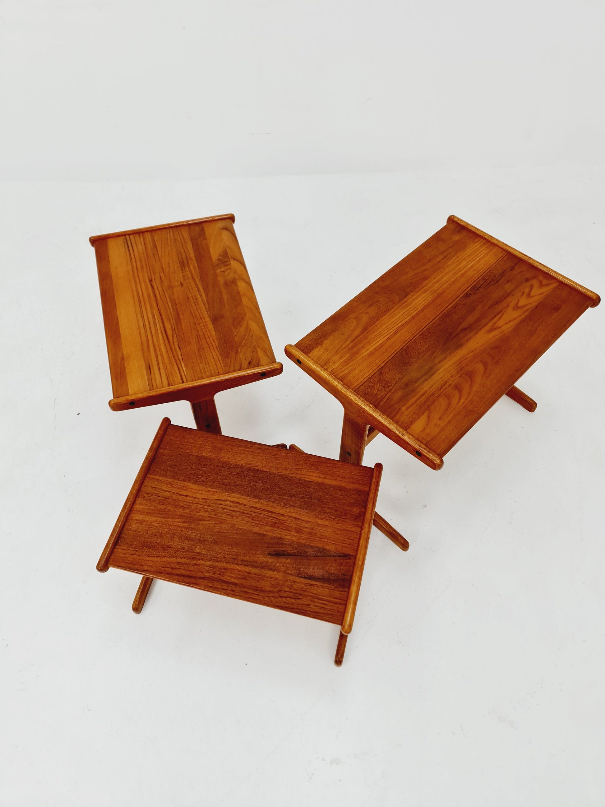 Midcentury Danish Solid teak Nesting Tables by Kai Kristiansen for skovamand & Andersen, 1960s