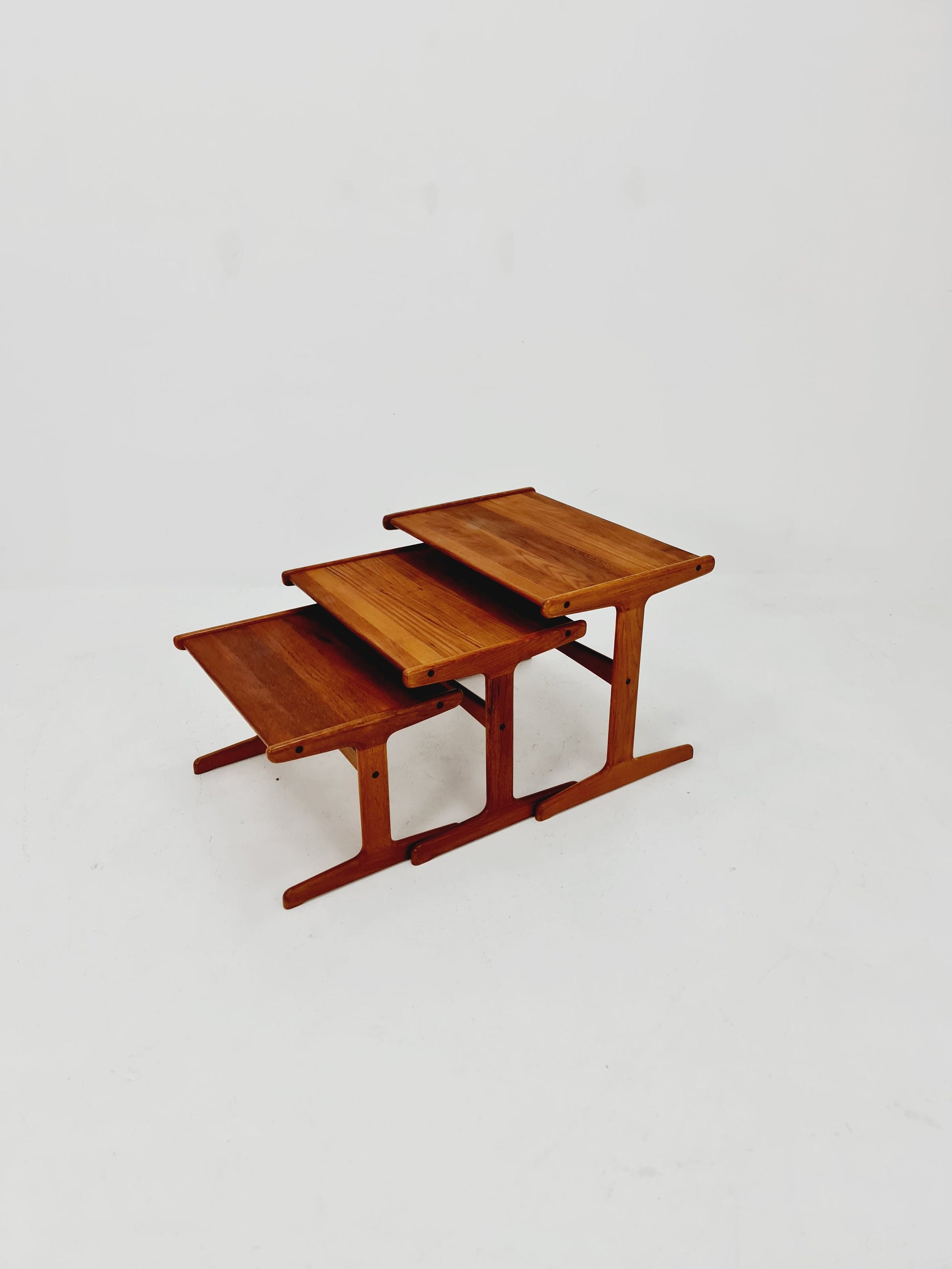 Midcentury Danish Solid teak Nesting Tables by Kai Kristiansen for skovamand & Andersen, 1960s