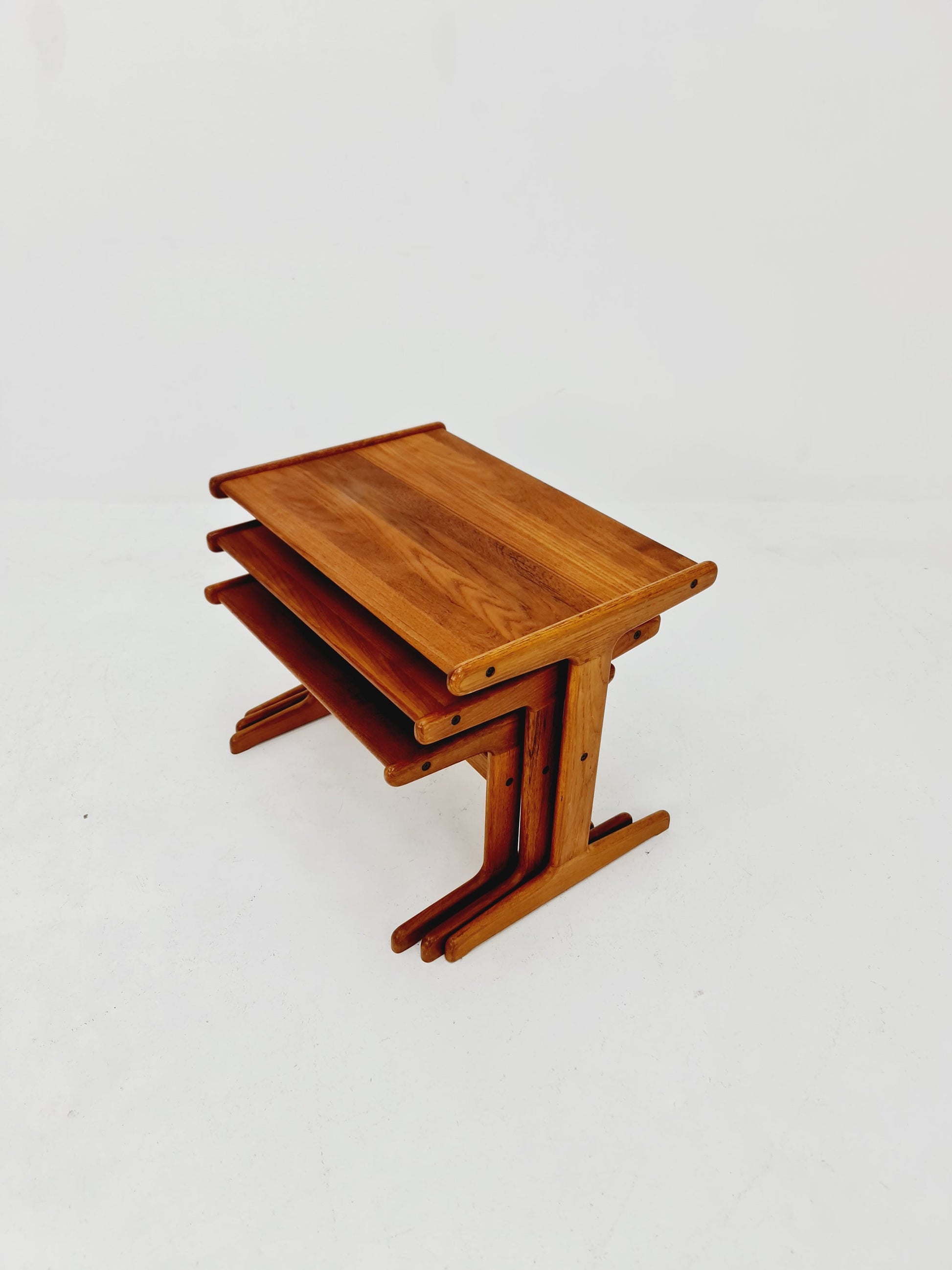 Midcentury Danish Solid teak Nesting Tables by Kai Kristiansen for skovamand & Andersen, 1960s
