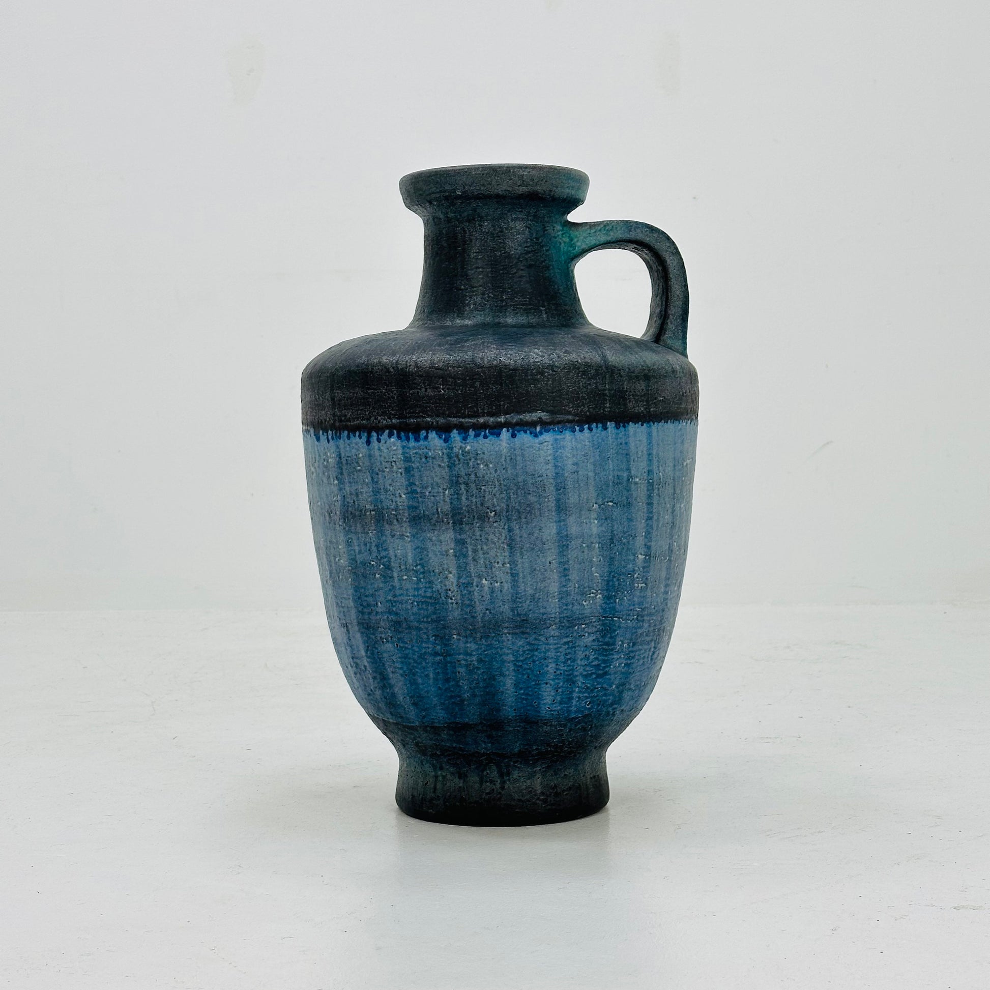 Rare mid century Blue Floor Vase from Karlsruher Majolika, Model 7192 1960s