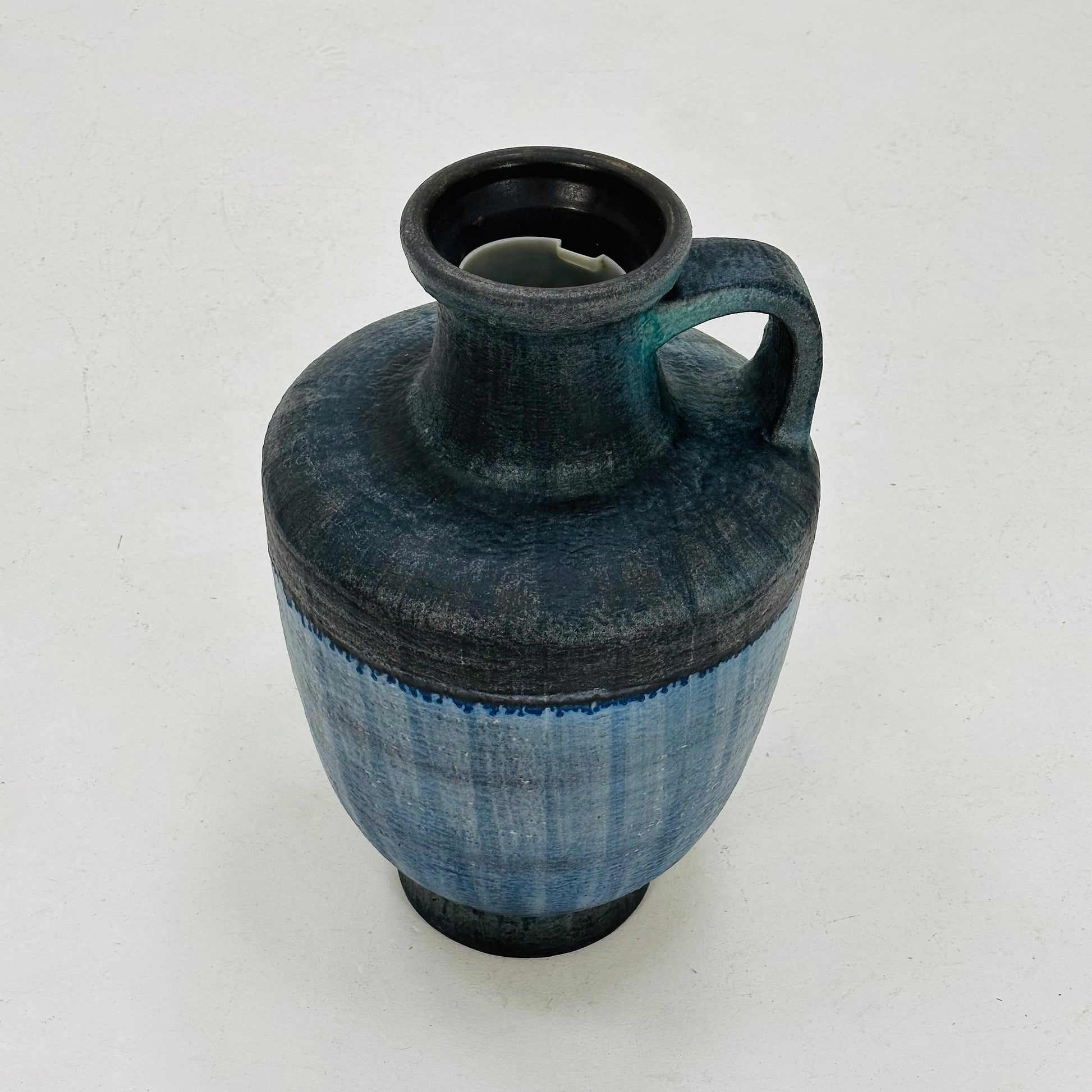 Rare mid century Blue Floor Vase from Karlsruher Majolika, Model 7192 1960s