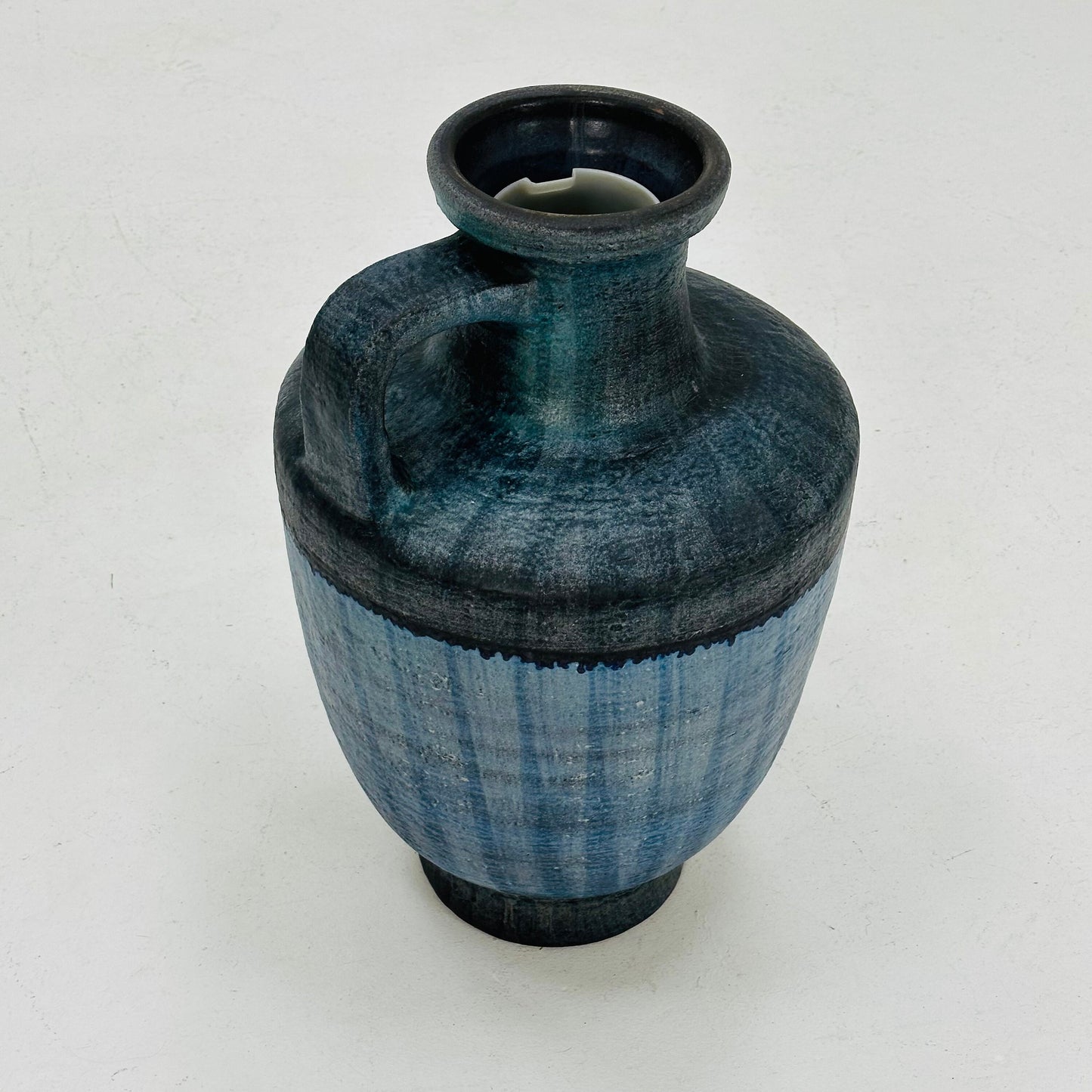 Rare mid century Blue Floor Vase from Karlsruher Majolika, Model 7192 1960s