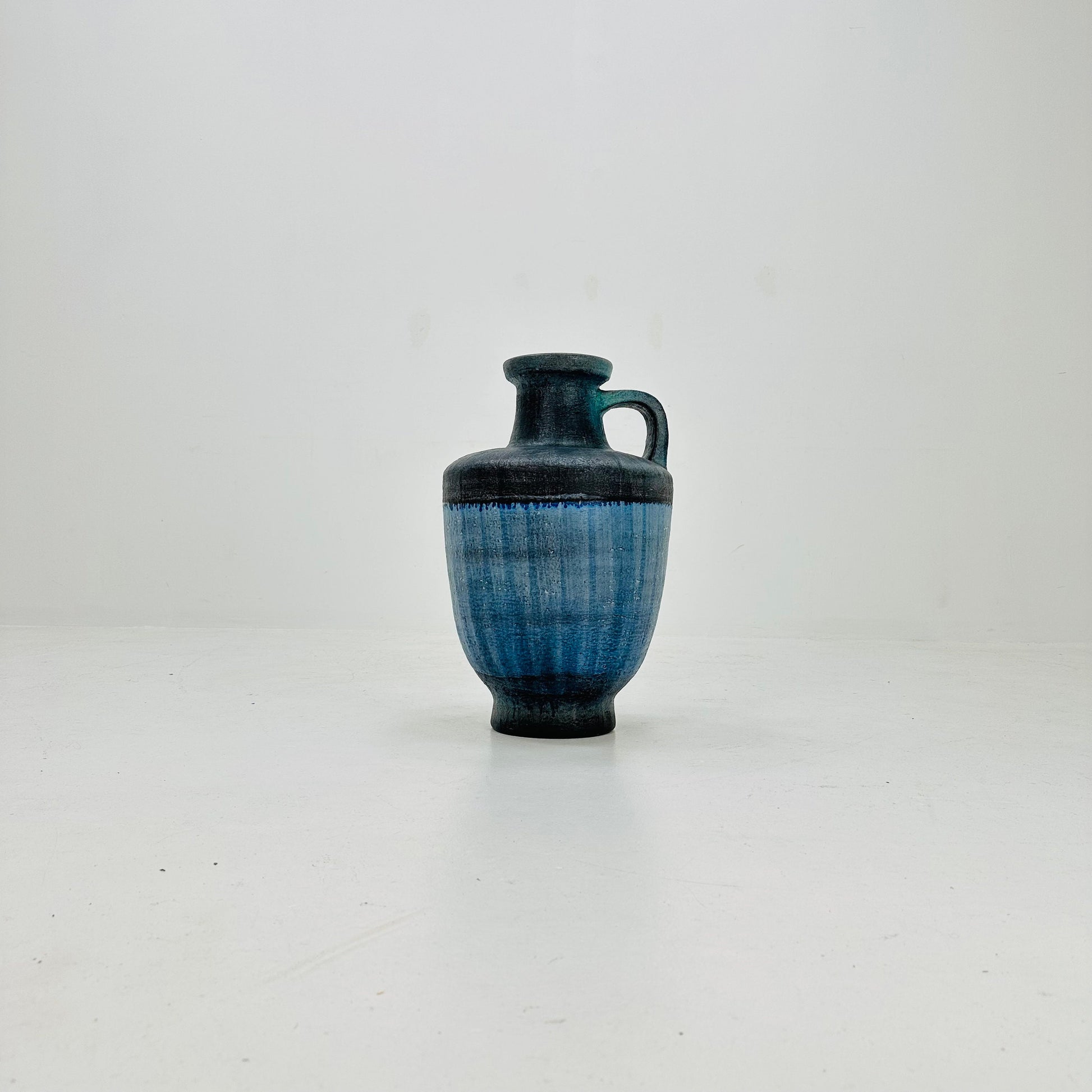 Rare mid century Blue Floor Vase from Karlsruher Majolika, Model 7192 1960s