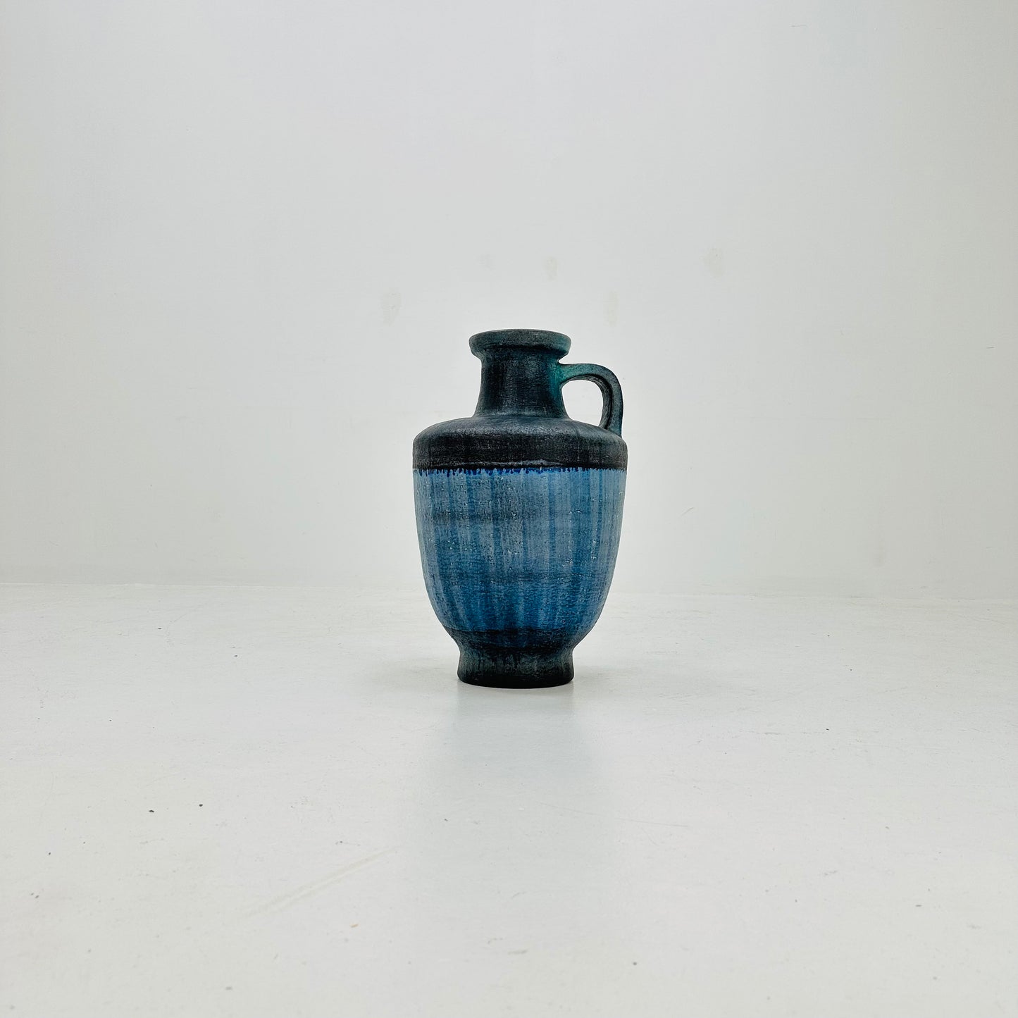 Rare mid century Blue Floor Vase from Karlsruher Majolika, Model 7192 1960s