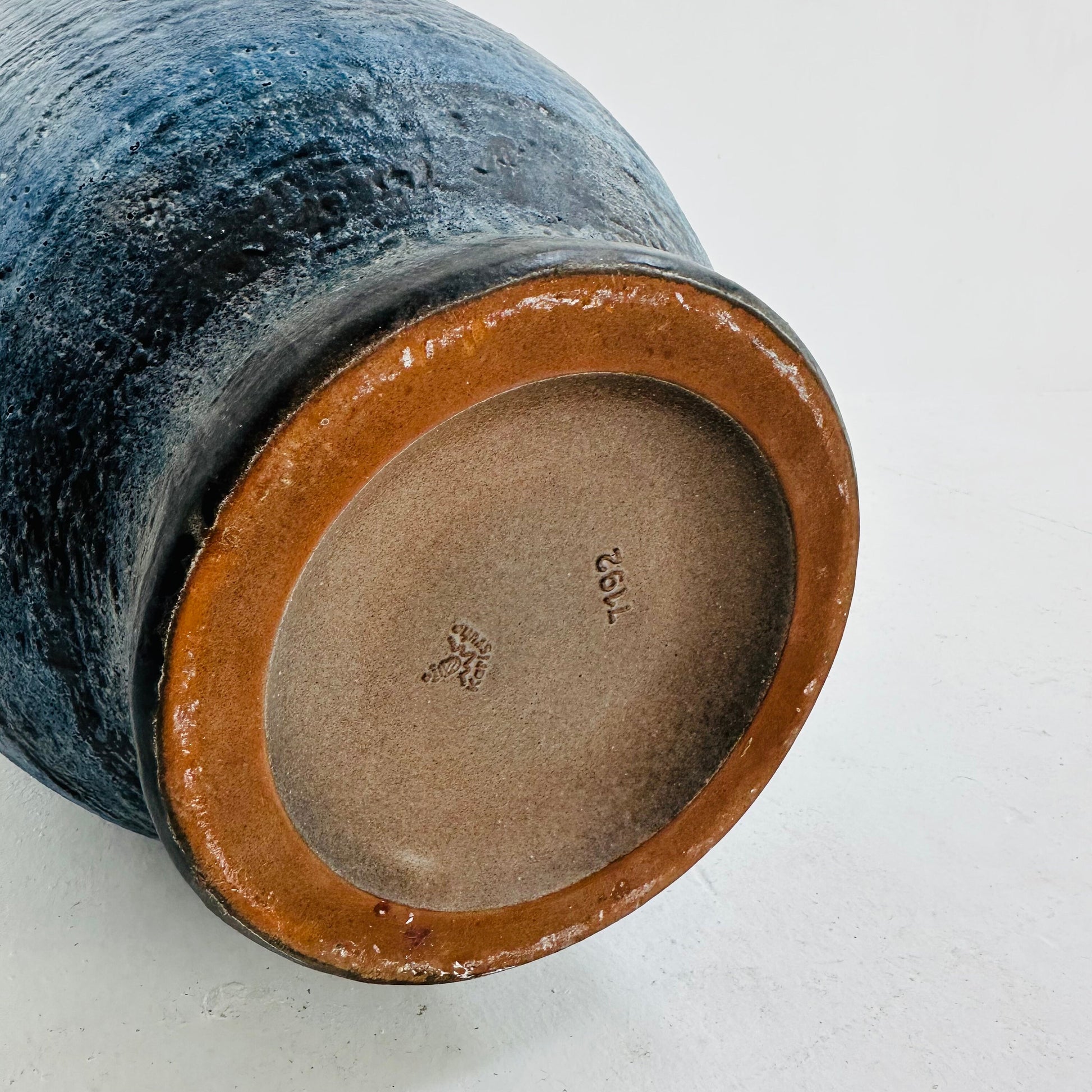 Rare mid century Blue Floor Vase from Karlsruher Majolika, Model 7192 1960s