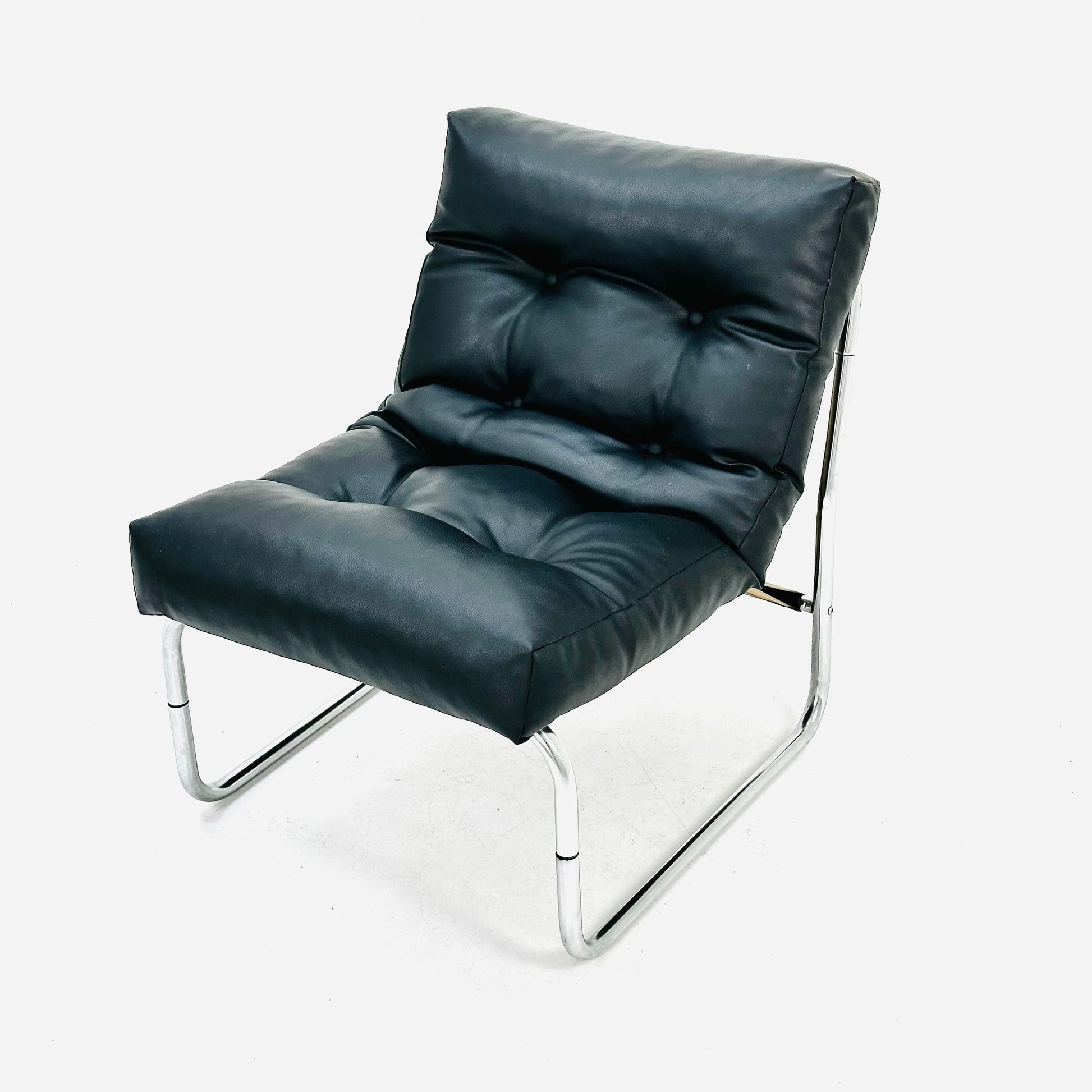 Model Pixi leather lounge chair by Gillis Lundgren for Ikea, 1970s