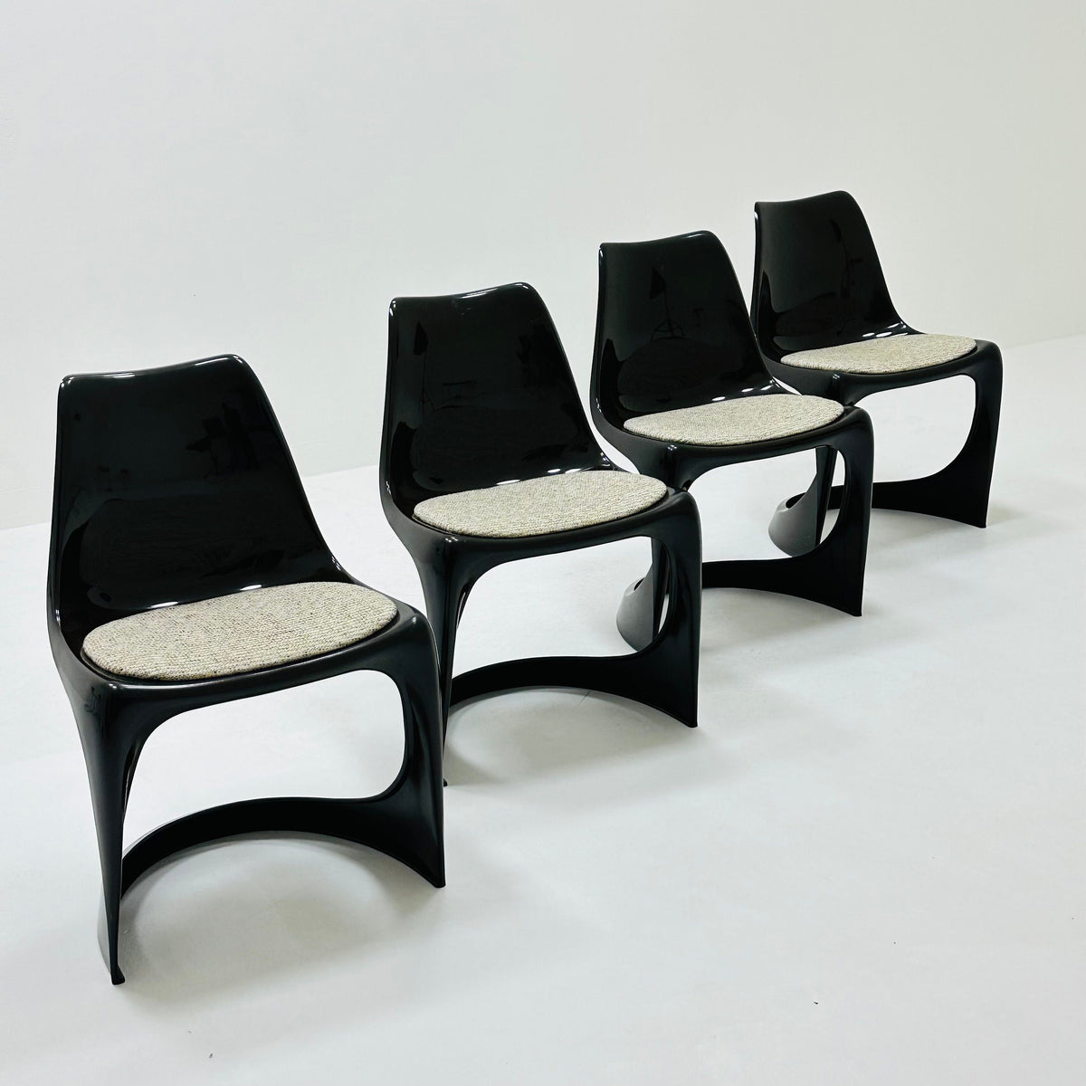 Set of 4 Space Age dining chair designed by Steen Ostergaard for Paul Cadovious model 291 Denmark 1970s