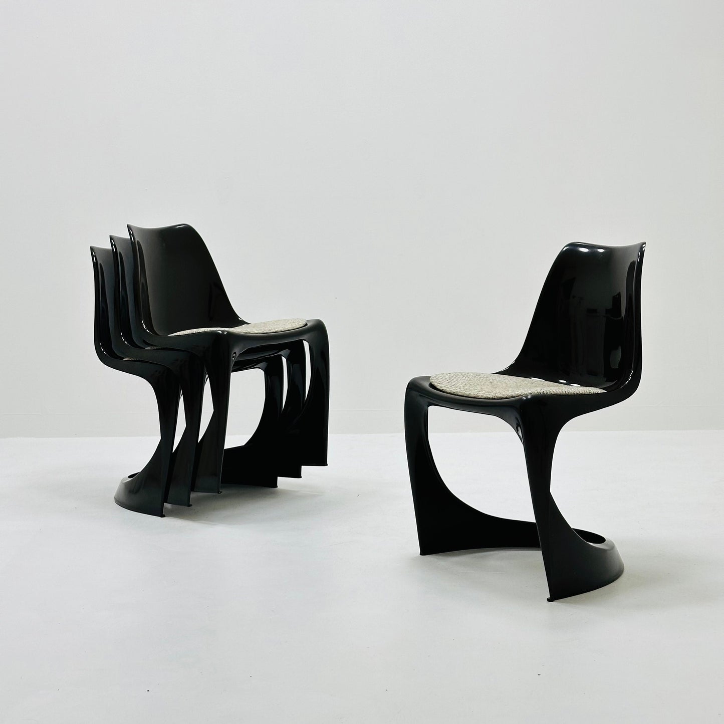 Set of 4 Space Age dining chair designed by Steen Ostergaard for Paul Cadovious model 291 Denmark 1970s