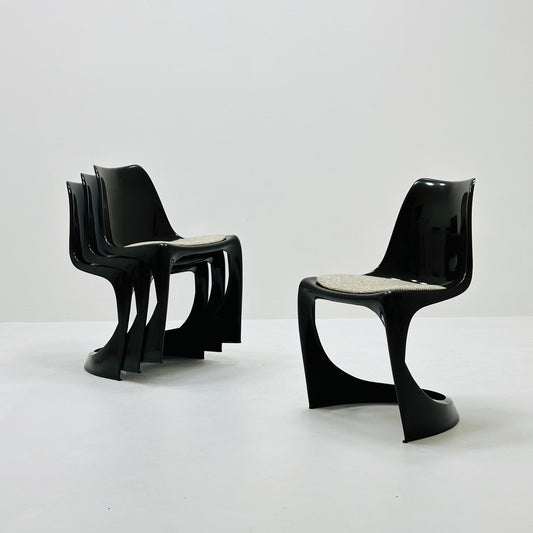 Set of 4 Space Age dining chair designed by Steen Ostergaard for Paul Cadovious model 291 Denmark 1970s