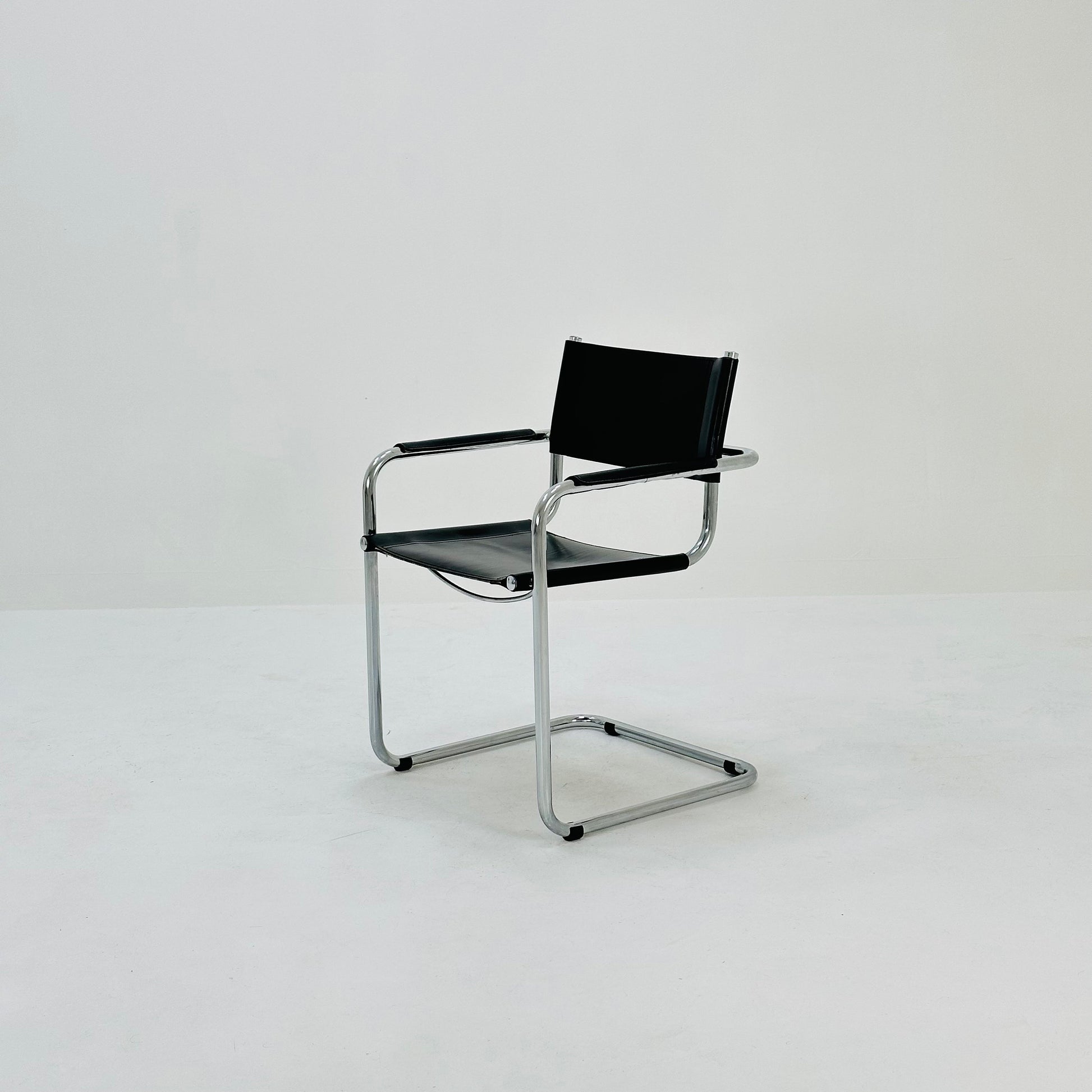 1 of 6 Mid Century iconic Mart Stam S34 armchair / Bauhaus chrome tube steel and leather / 80s vintage cantilever chair s43