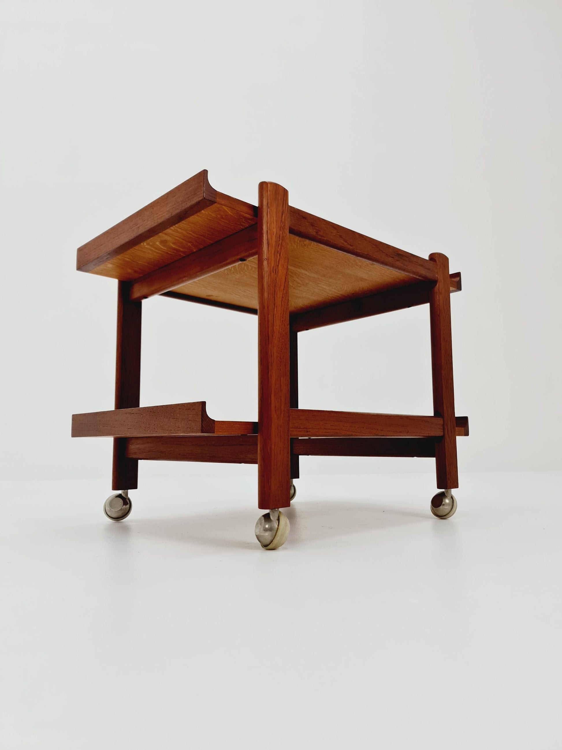 Vintage mid century danish trolley in solid teak/ bar cart By Holger Georg Jansen for Kubus, 1960s