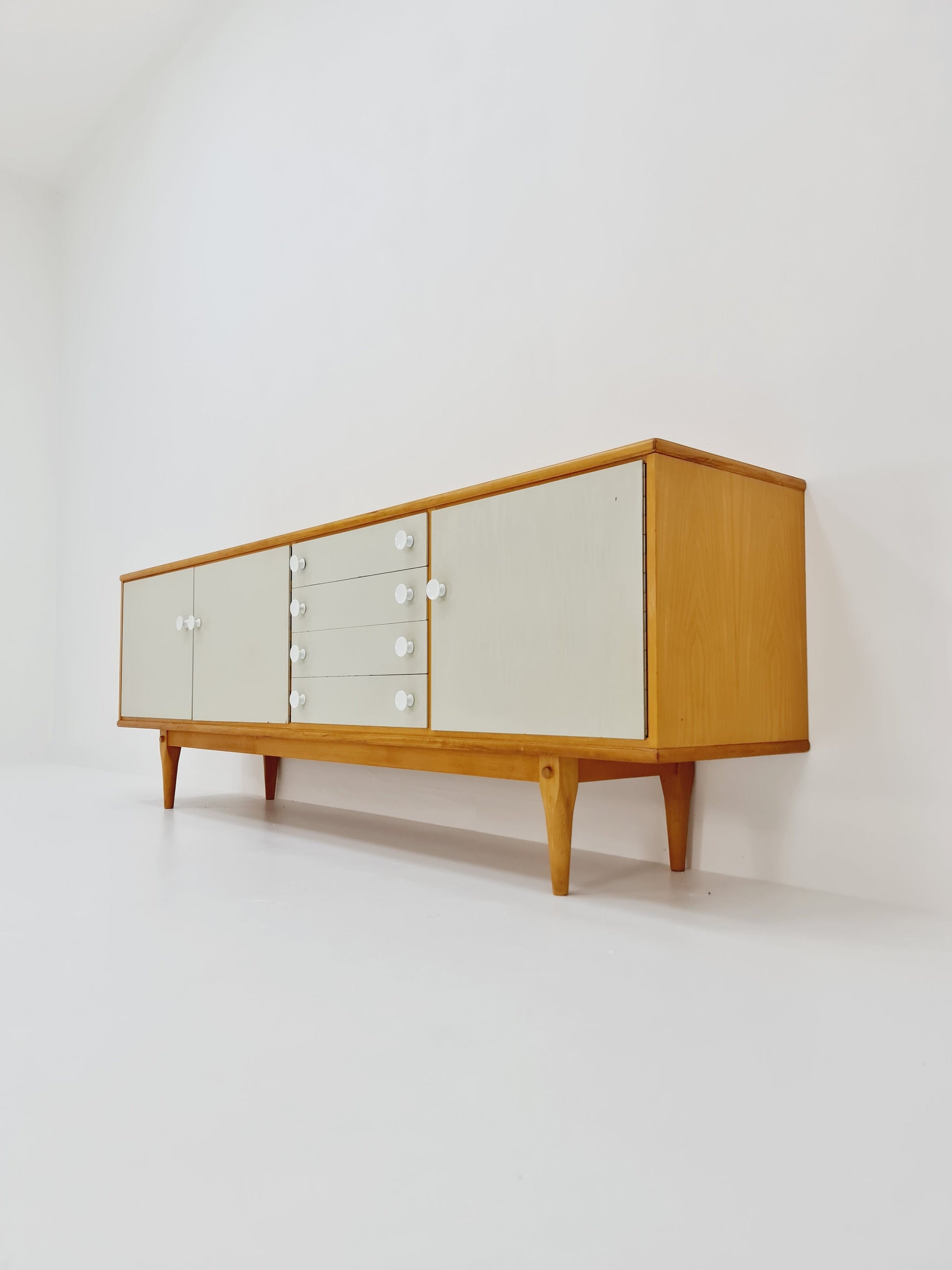 Rare Mid Century Modern German Beech Sideboard by Behr Möbel, 1970s