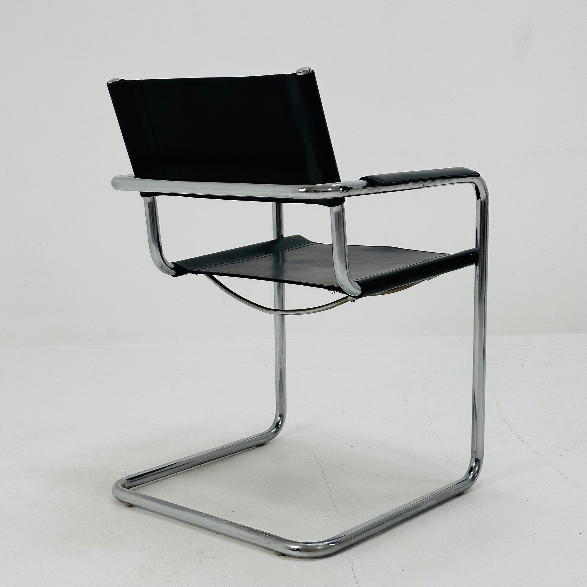 1 of 8 original Model MG5 Centro Studi desk black leather chair by Mart Stam & Marcel Breuer for Matteo Grassi, 1970s