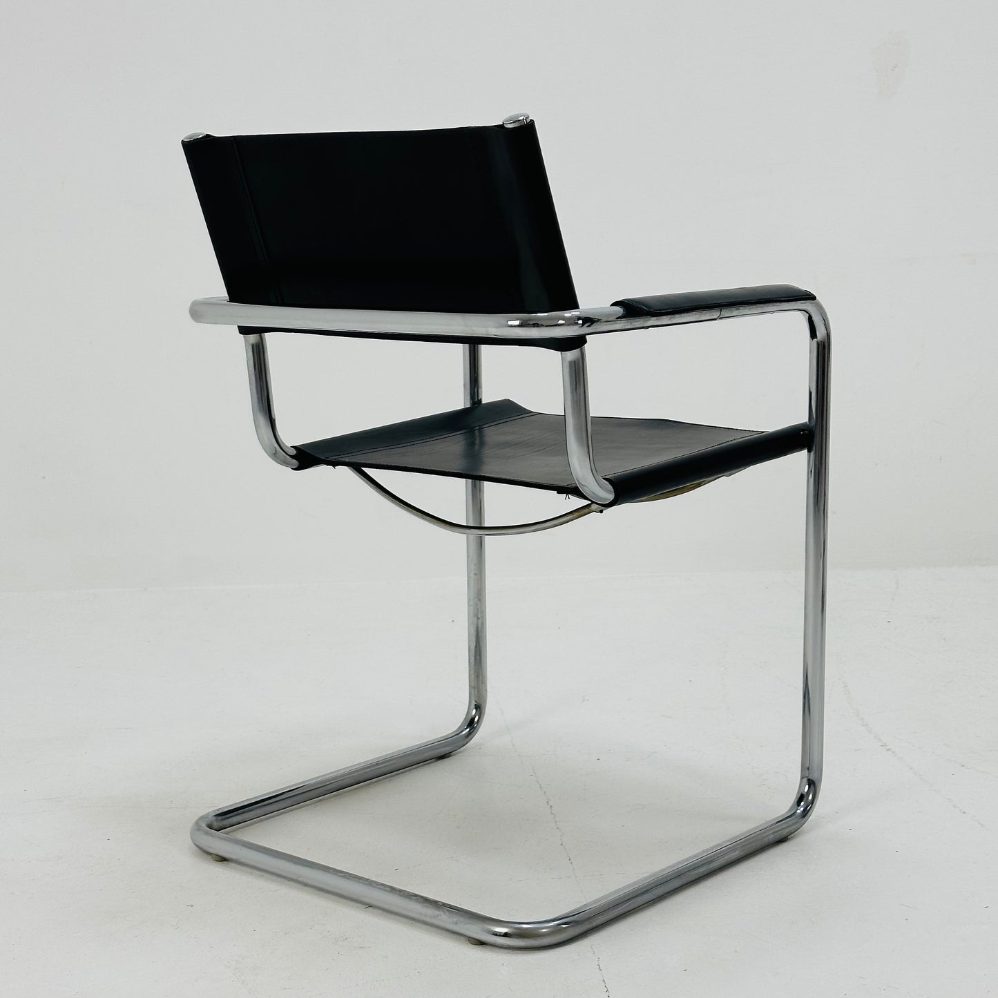 1 of 8 original Model MG5 Centro Studi desk black leather chair by Mart Stam & Marcel Breuer for Matteo Grassi, 1970s