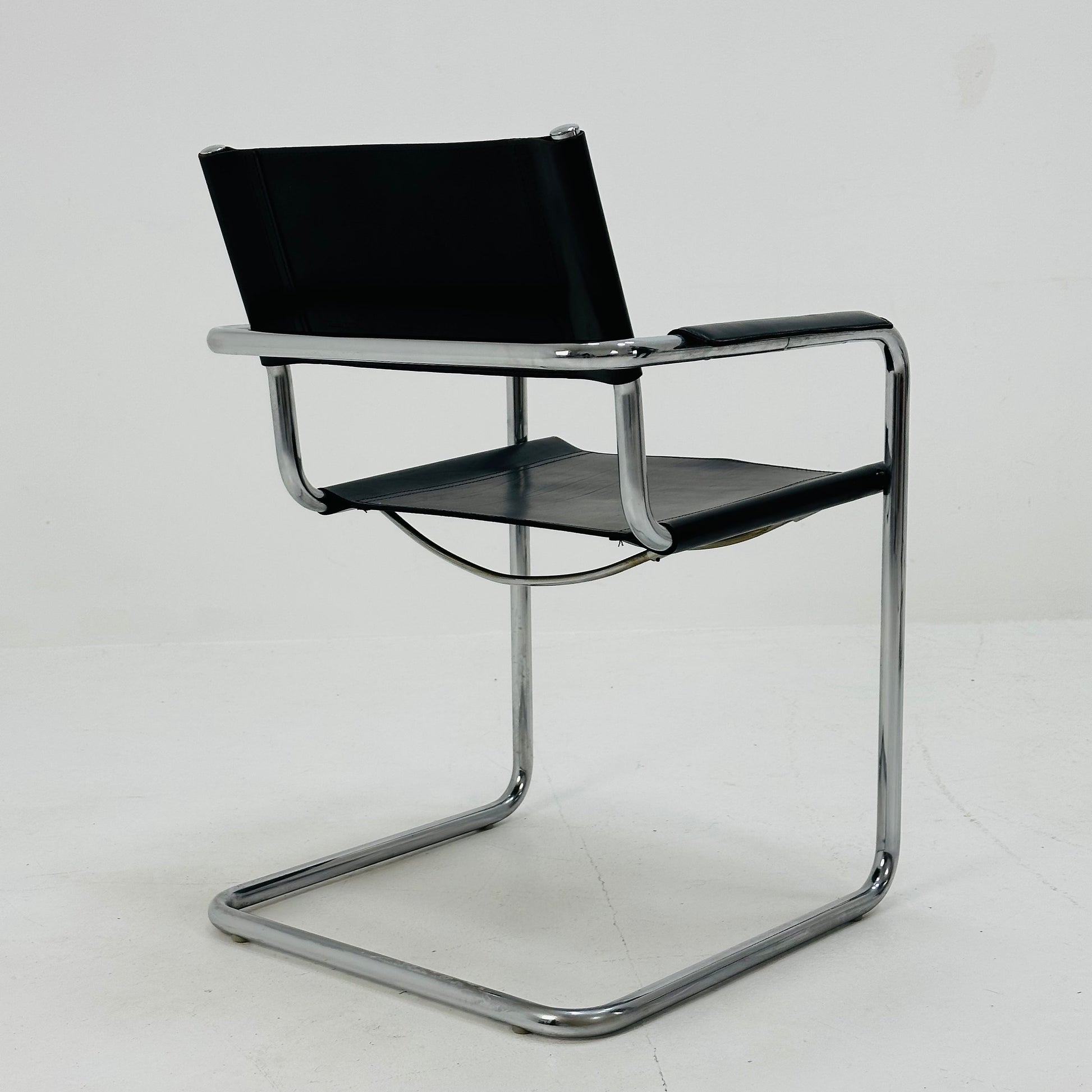 1 of 8 original Model MG5 Centro Studi desk black leather chair by Mart Stam & Marcel Breuer for Matteo Grassi, 1970s