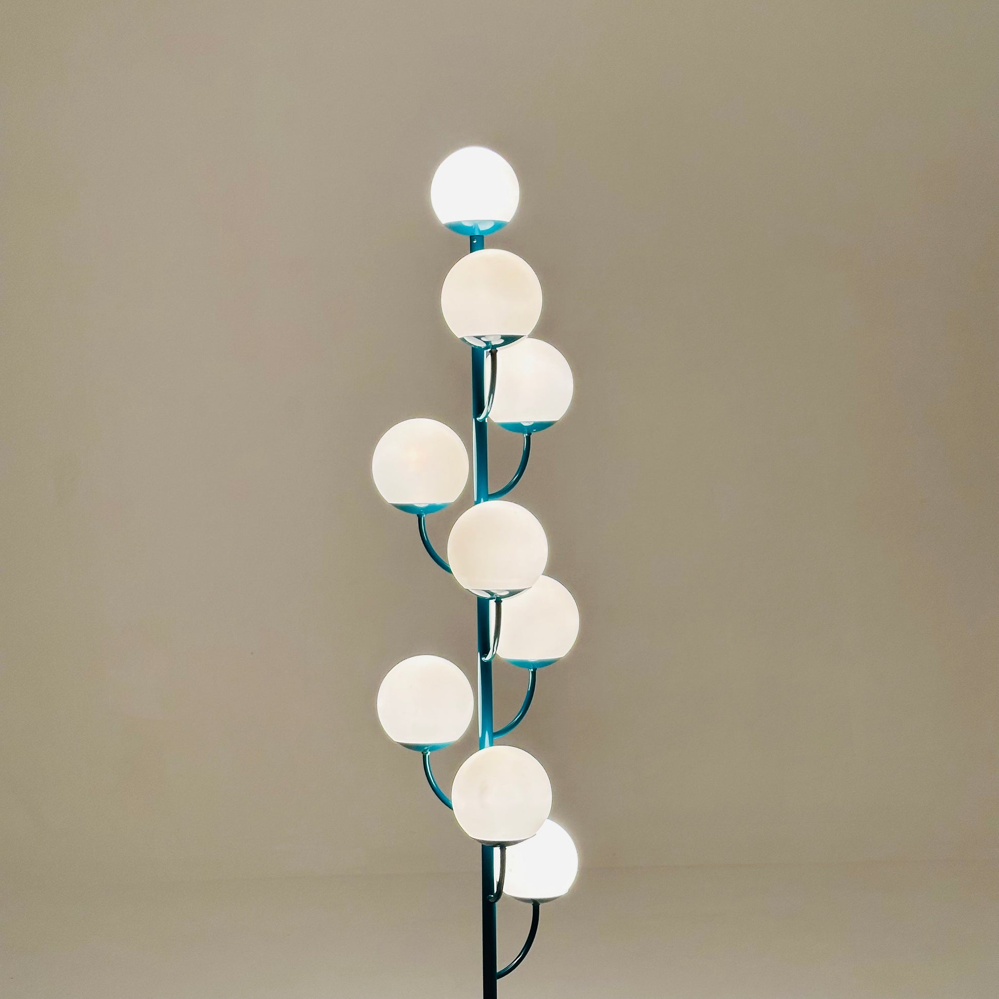 Mid century iconic 9-light floor lamp from Kaiser Leuchten,Germany 1970s