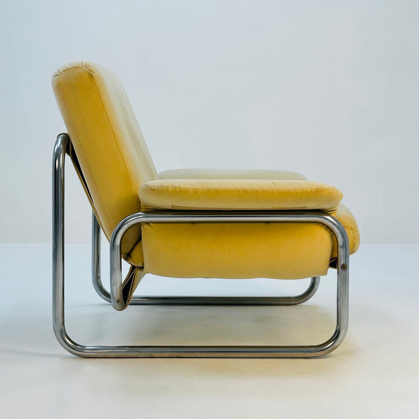 Mid century tubular frame armchair "BORKUM" by John Bertil Häggström ,from Ikea 1970s
