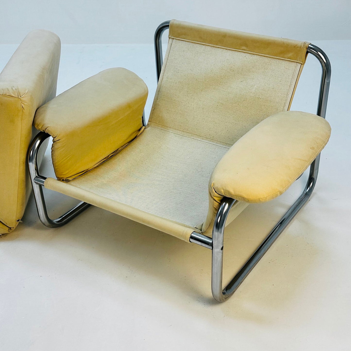 Mid century tubular frame armchair "BORKUM" by John Bertil Häggström ,from Ikea 1970s