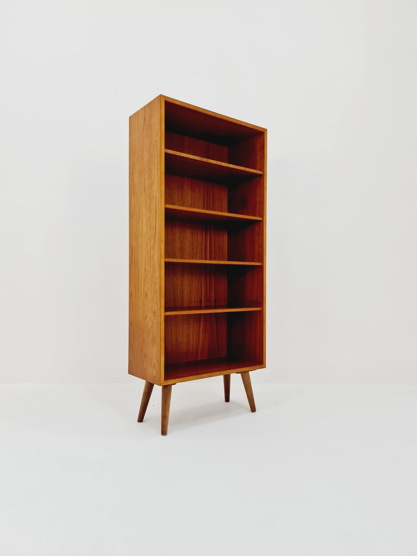 Vintage teak danish book case, By Omann Jun 1960s