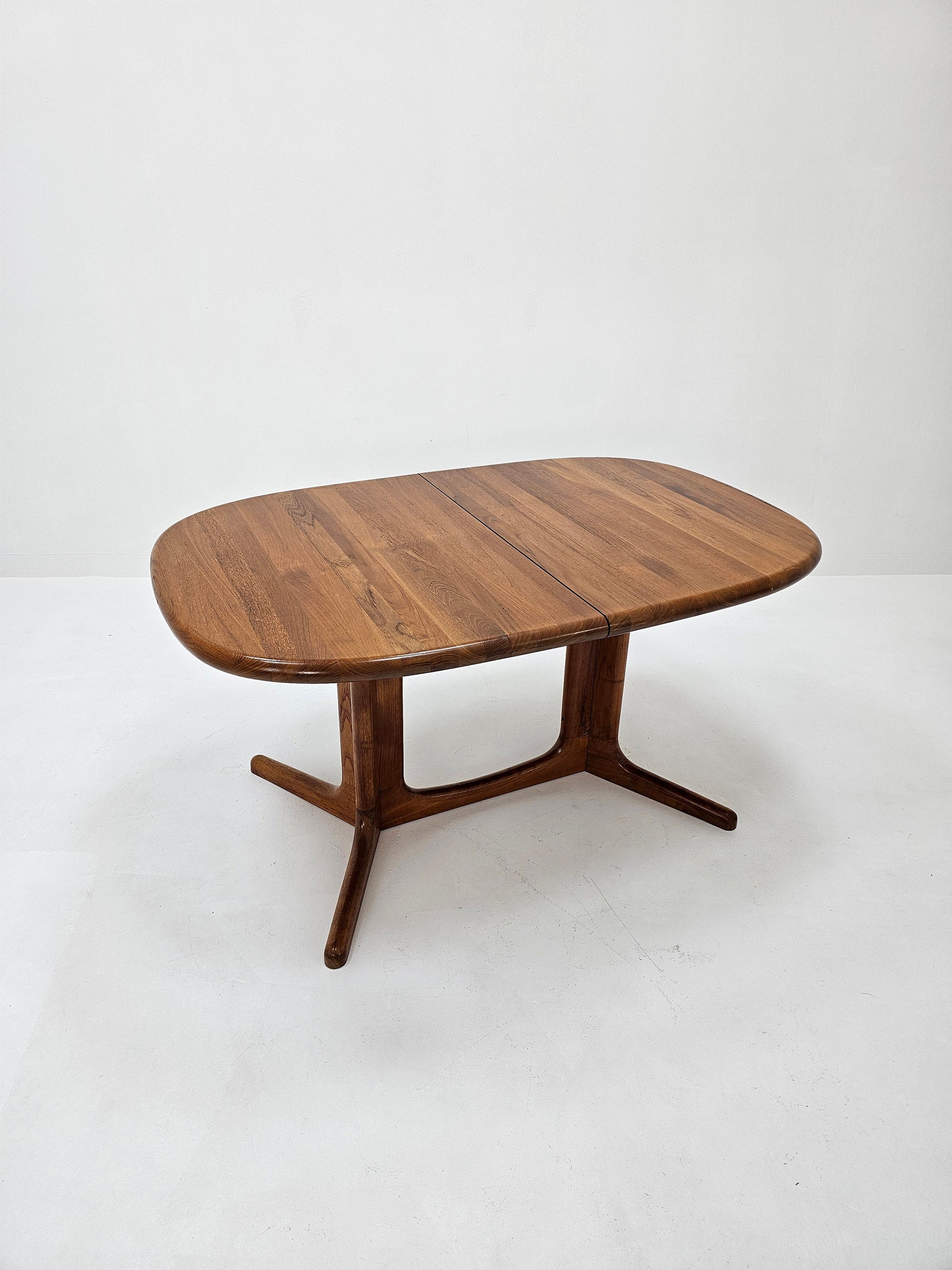Vintage Danish Solid Teak Oval Dining table by Glostrup 1960s
