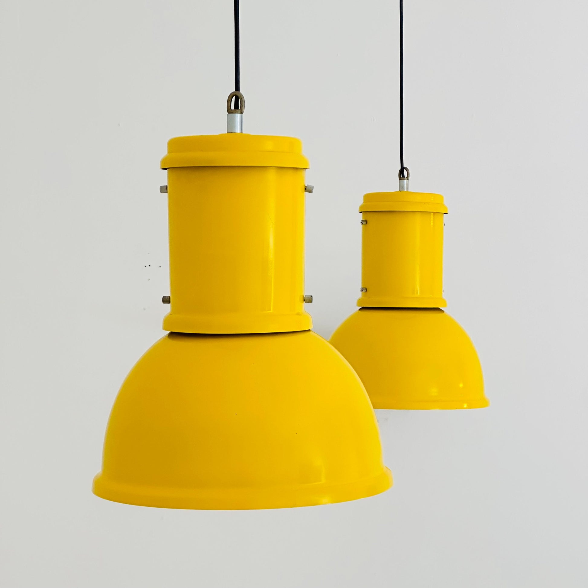 1 of 15 Bauhaus industrial Fontana Arte-metal Ceiling lamp, Italy 1970s