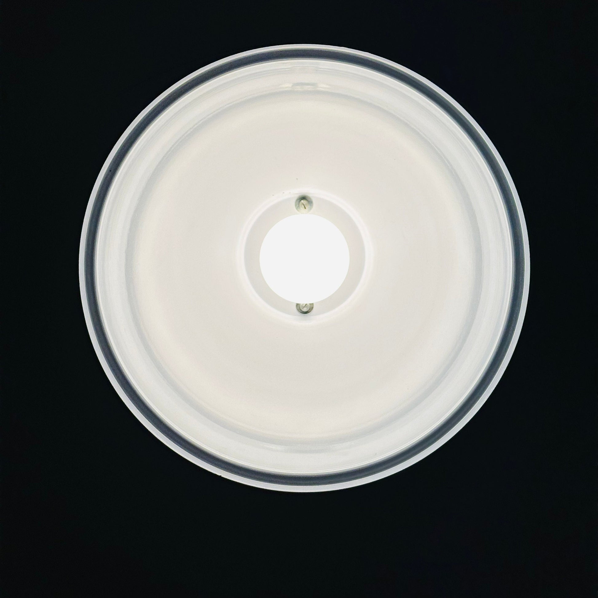 1 of 15 Bauhaus industrial Fontana Arte-metal Ceiling lamp, Italy 1970s