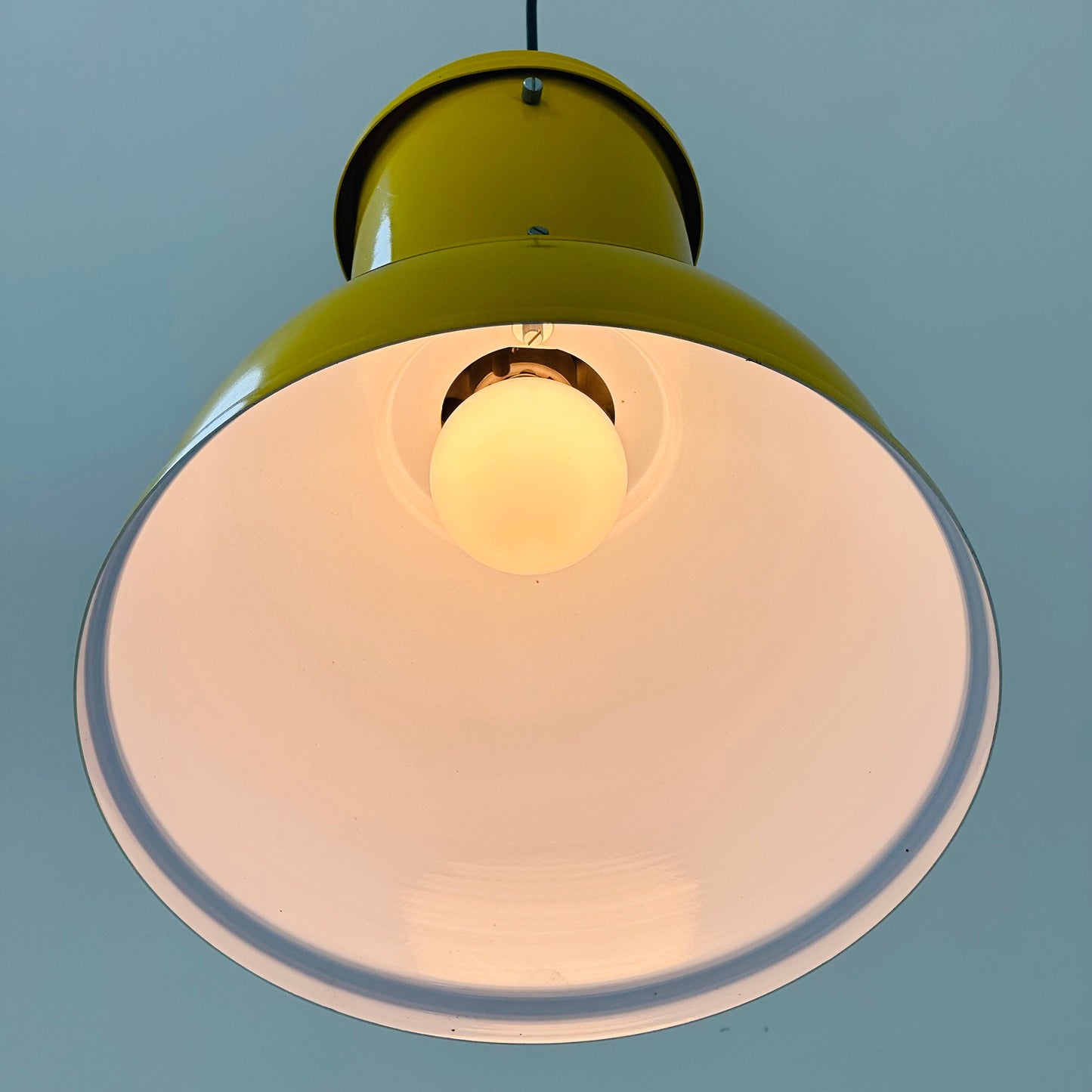 1 of 15 Bauhaus industrial Fontana Arte-metal Ceiling lamp, Italy 1970s
