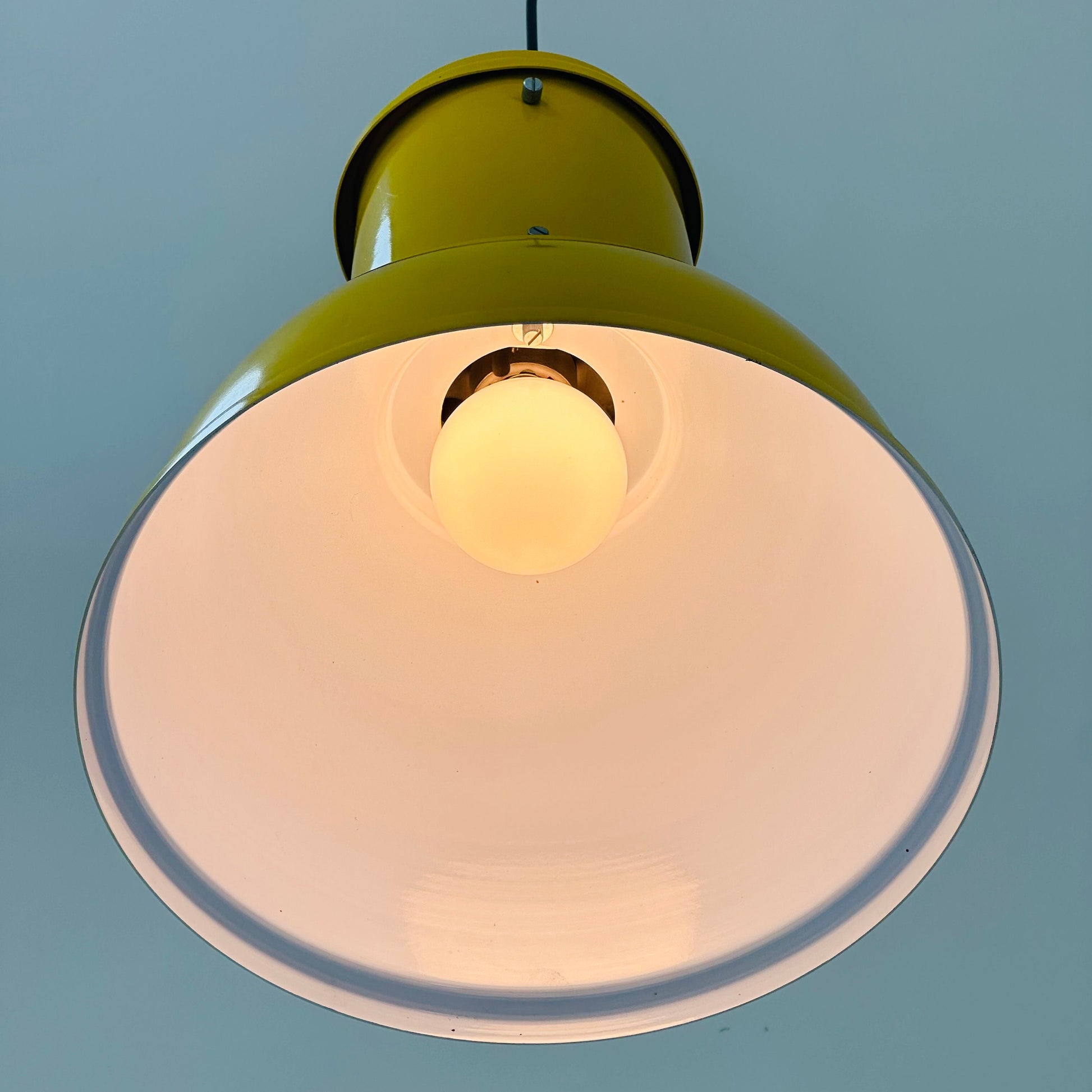 1 of 15 Bauhaus industrial Fontana Arte-metal Ceiling lamp, Italy 1970s