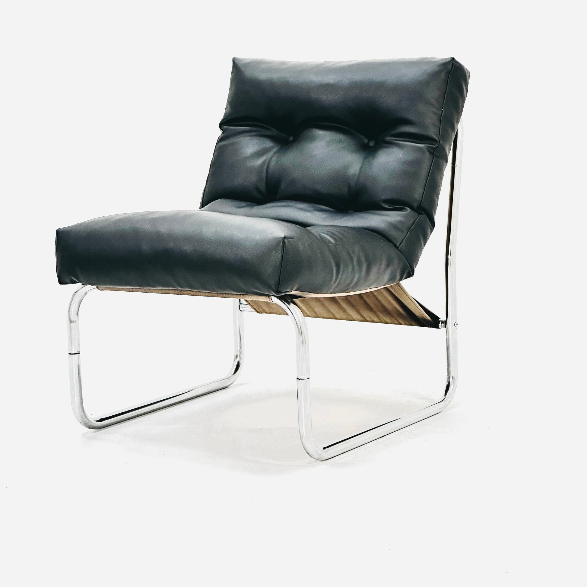 Model Pixi leather lounge chair by Gillis Lundgren for Ikea, 1970s