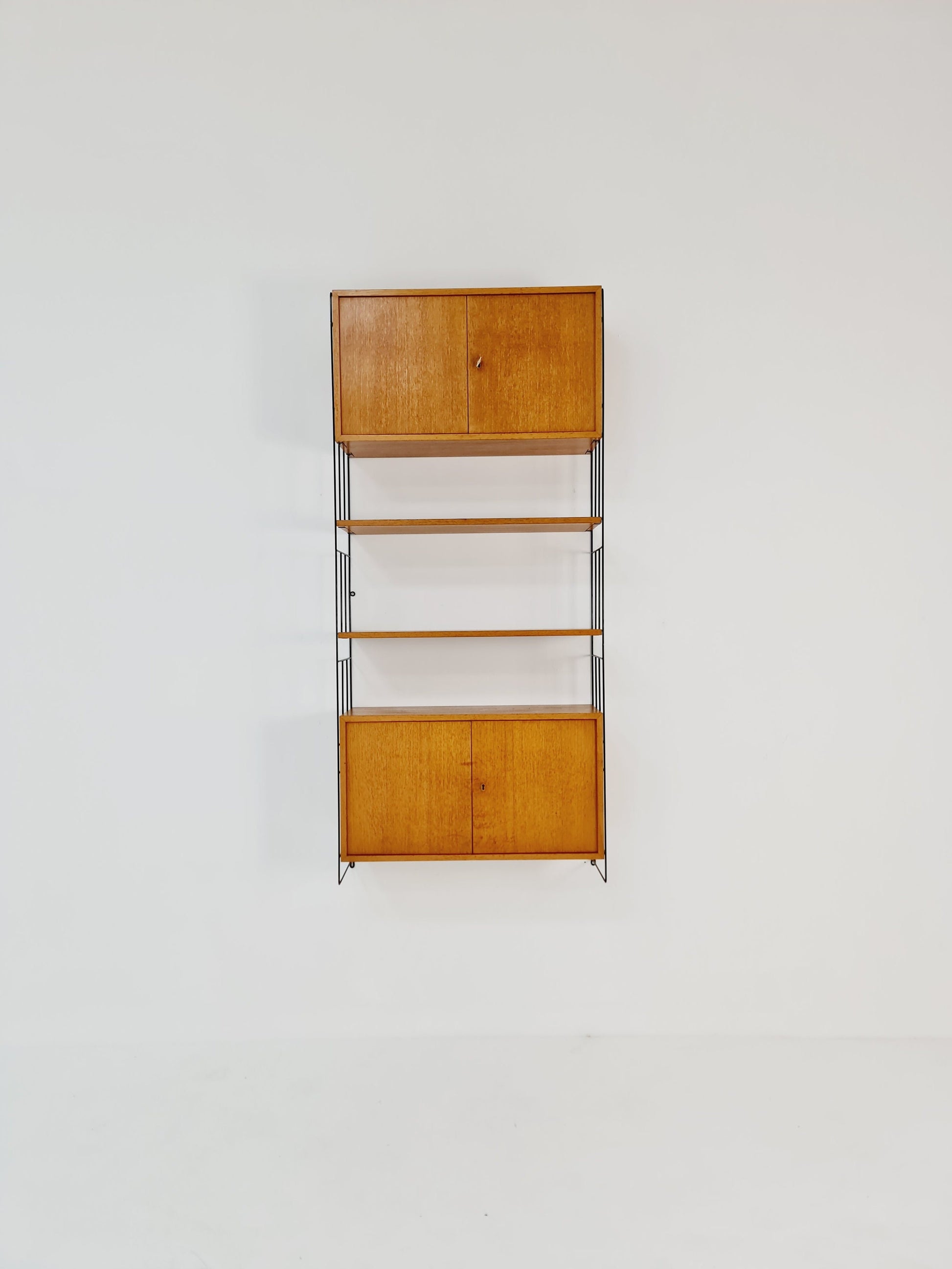 String shelf-system, bookcase with 2 cabinet teak by WHB Germany, 1950s