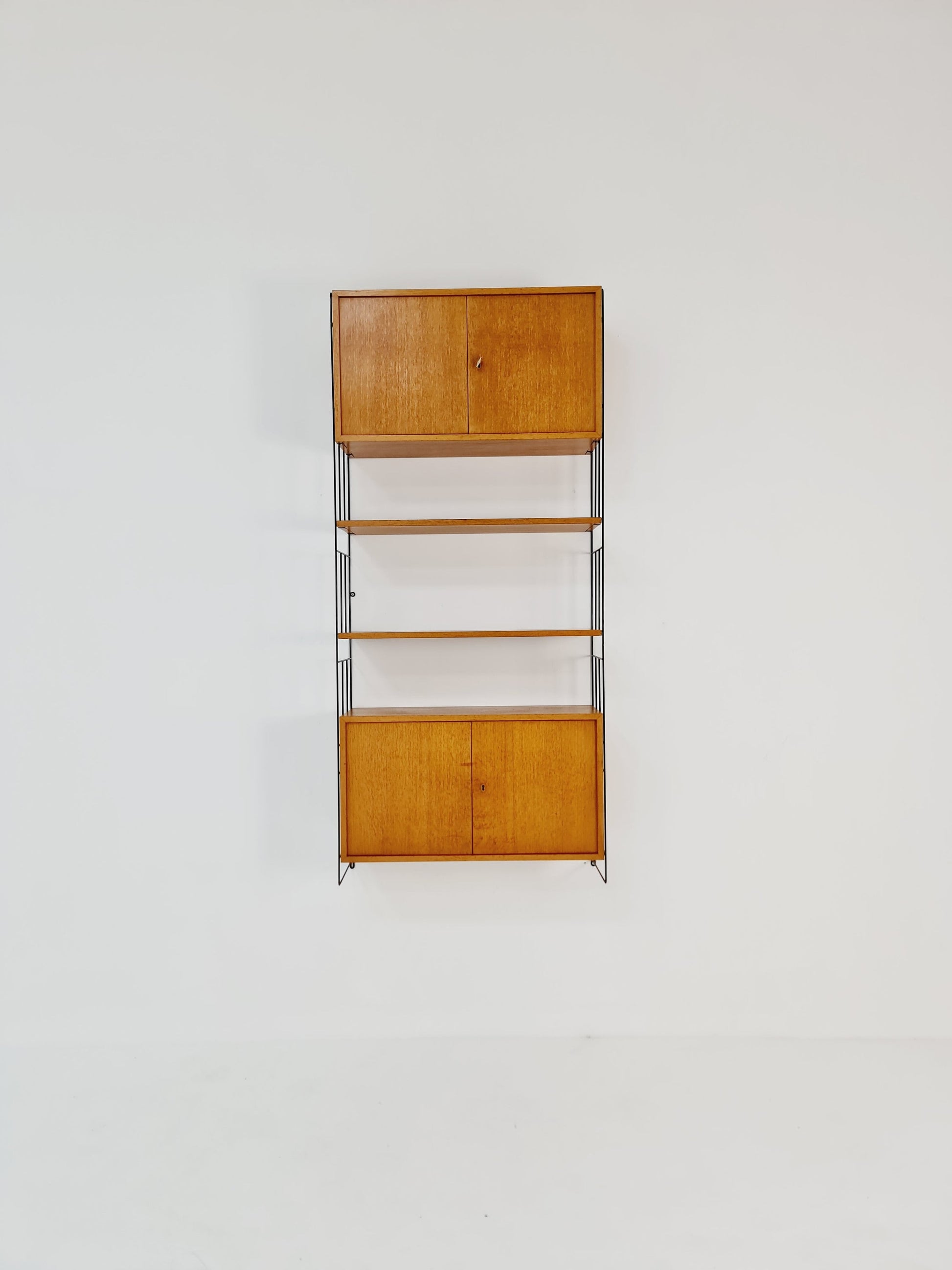 String shelf-system, bookcase with 2 cabinet teak by WHB Germany, 1950s