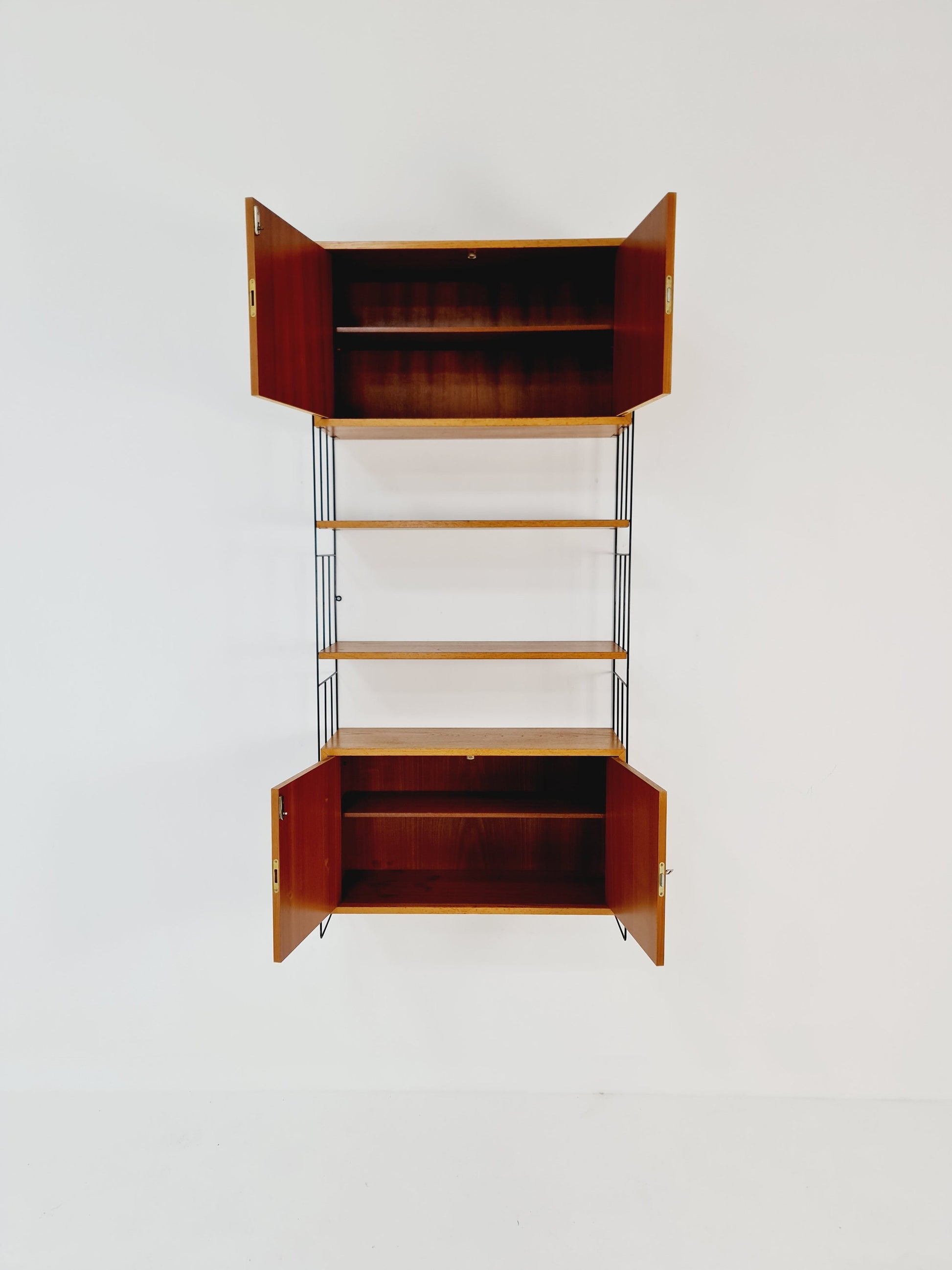 String shelf-system, bookcase with 2 cabinet teak by WHB Germany, 1950s