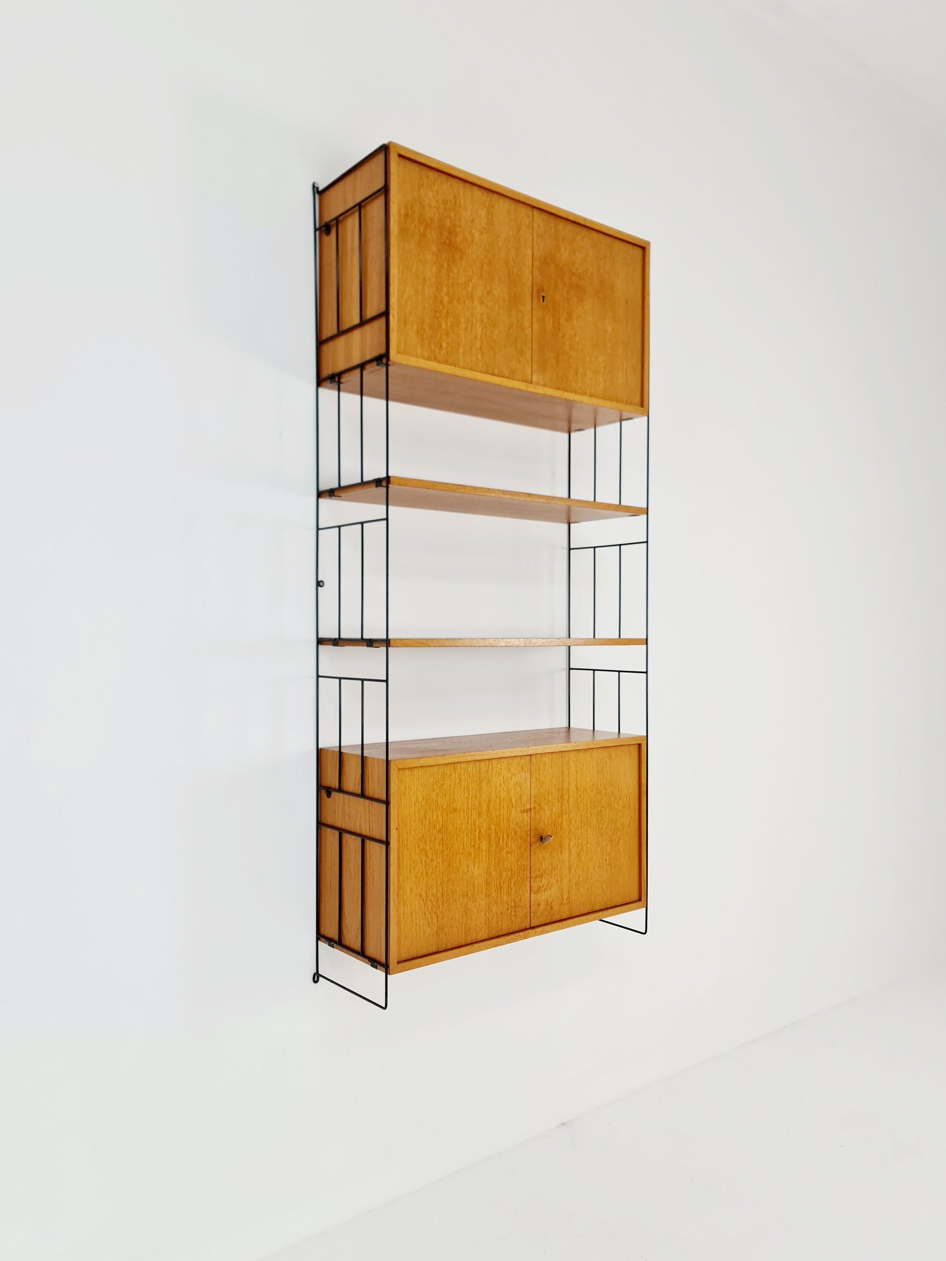 String shelf-system, bookcase with 2 cabinet teak by WHB Germany, 1950s