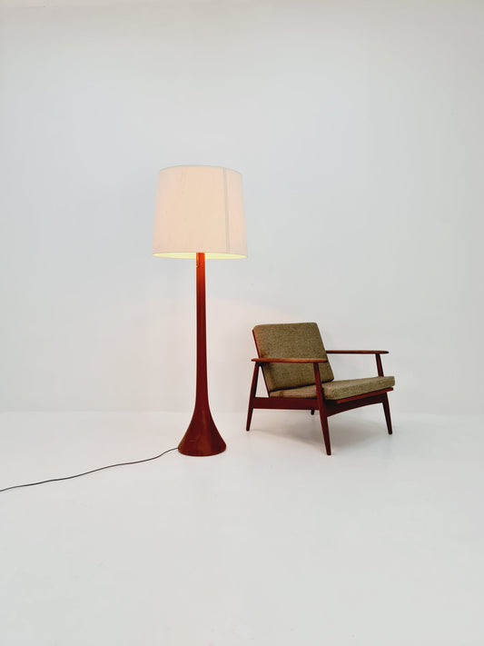 Rare big Midcentury Danish floor lamp by KIRK solid teak, 1960s