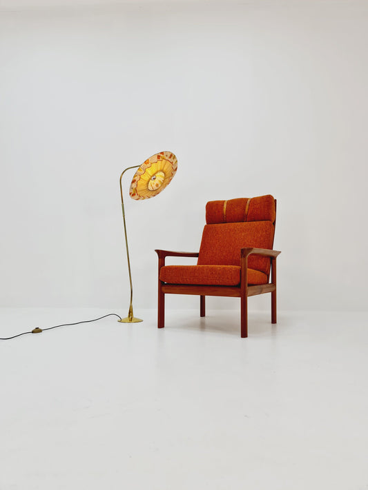 Mid century brass German arc floor lamp 1960s