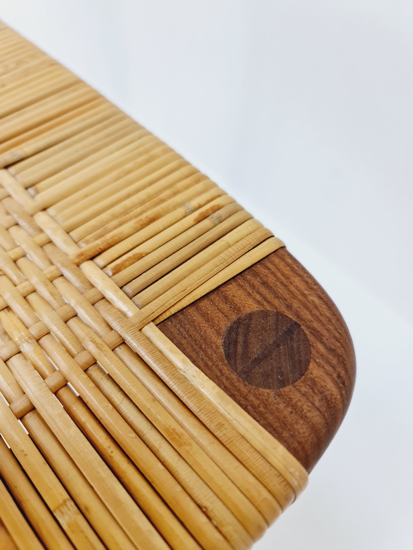 Mid Century German teak and rattan chairs by Georg Leowald for Wilkhahn, 1960s, Set of 4