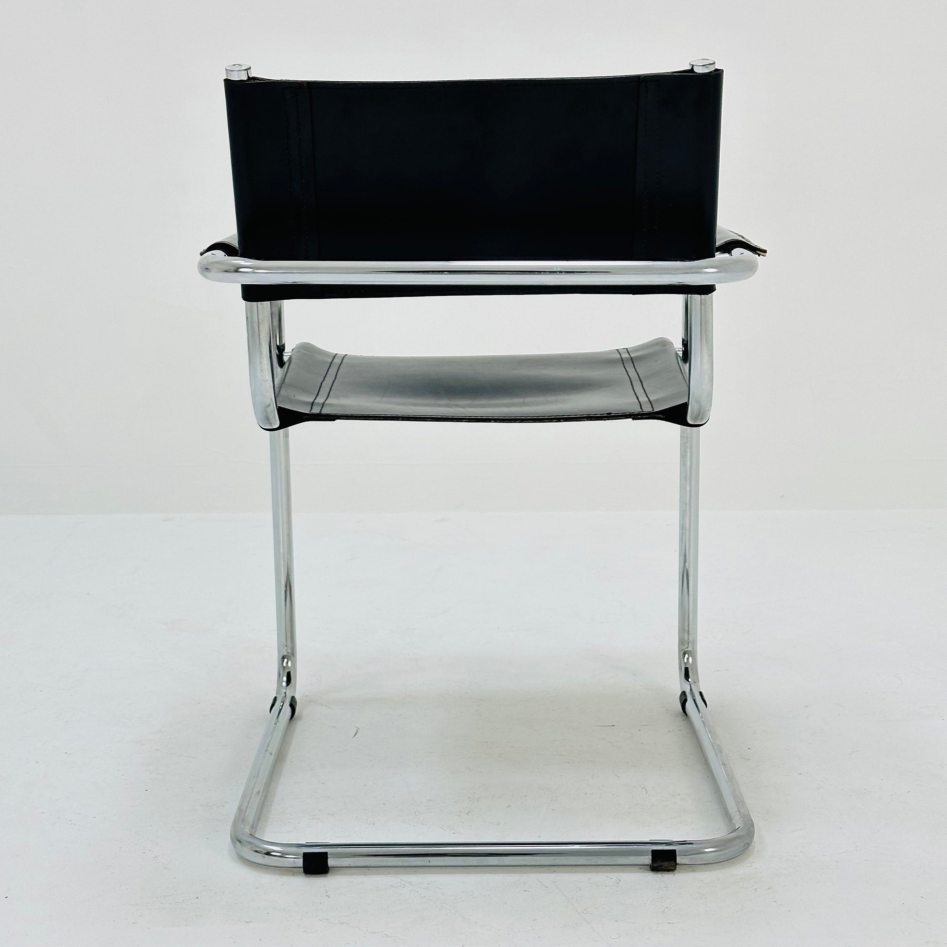 1 of 6 Mid Century iconic Mart Stam S34 armchair / Bauhaus chrome tube steel and leather / 80s vintage cantilever chair s43