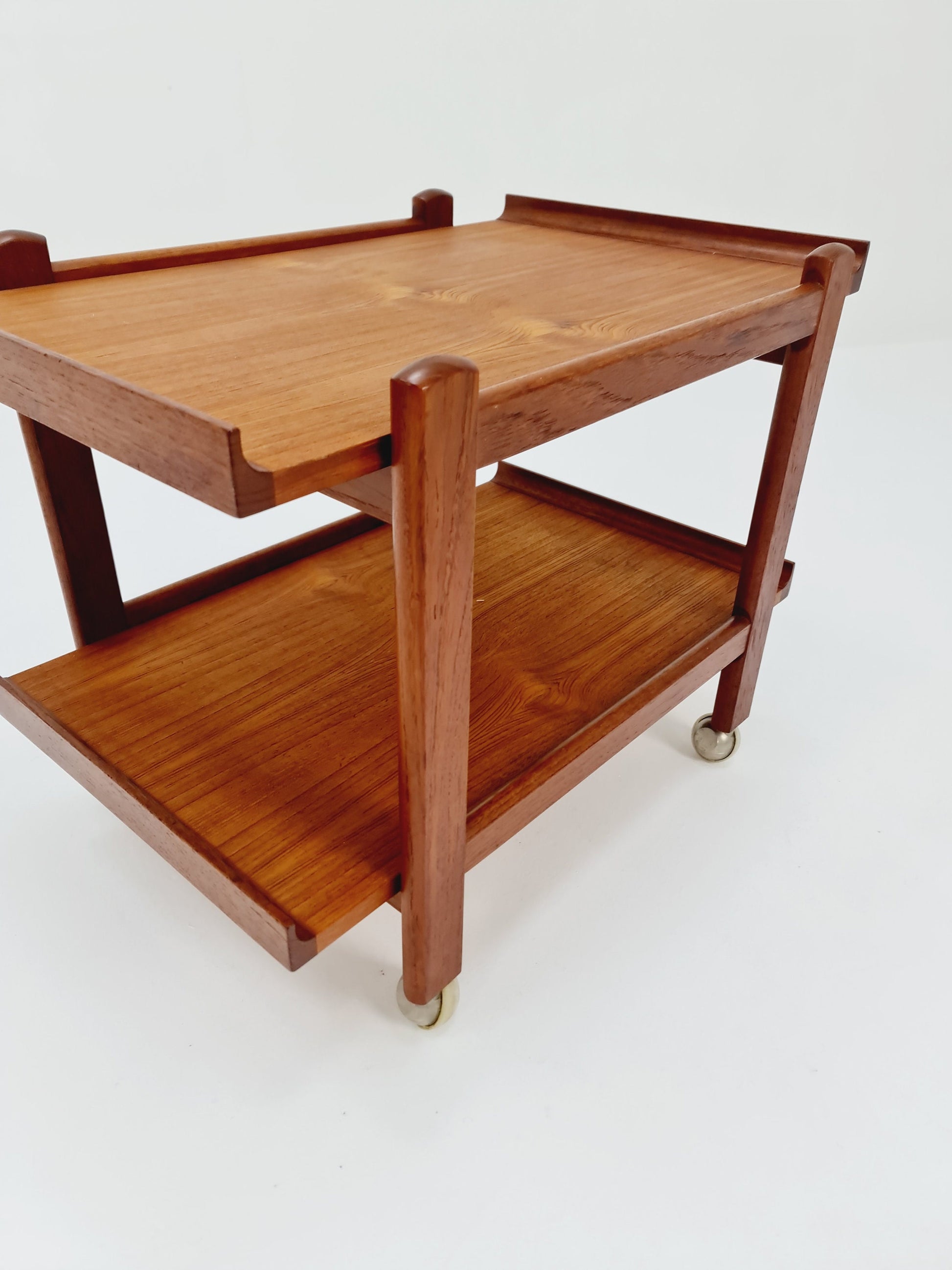Vintage mid century danish trolley in solid teak/ bar cart By Holger Georg Jansen for Kubus, 1960s