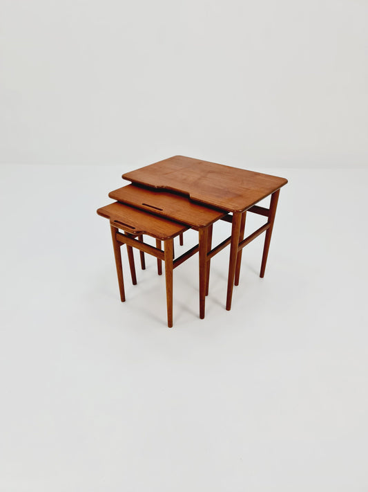 Midcentury Danish teak Nesting Tables by Kurt Ostervig for Janson Möber , 1960s