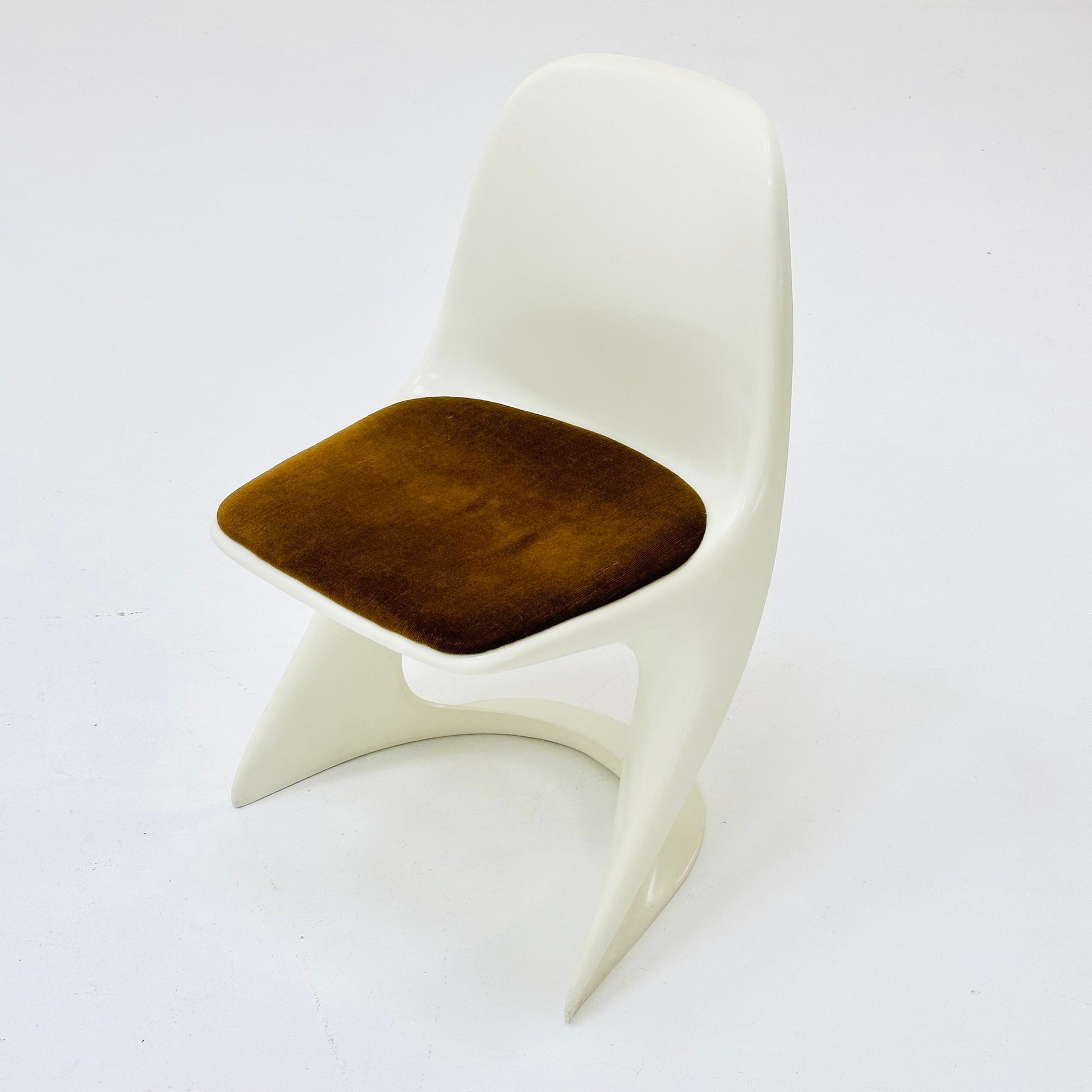 1 of 4 space age chair model 200 by Alexander Begge for Casala original brown fabric upholstery 1970s Germany