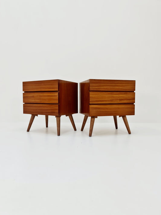 German Mid century Teak nightstands/ bedside tables BY WK Möbel , 1960s