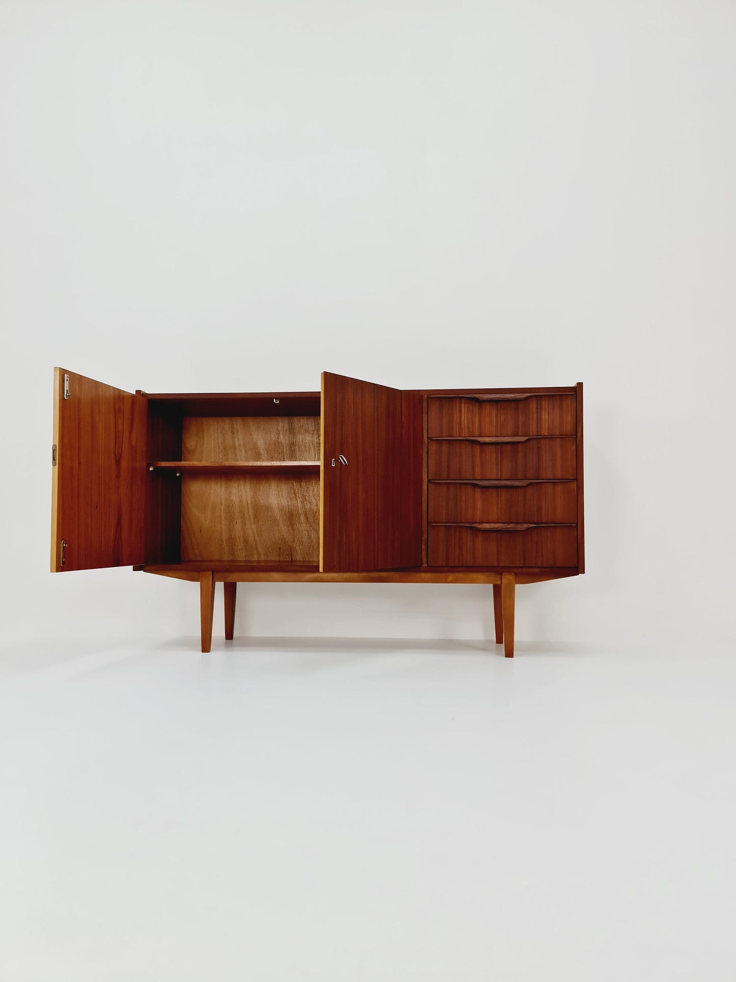 Mid Century Modern German walnut Sideboard By Franz Ehrlich for A.M.T Möbel