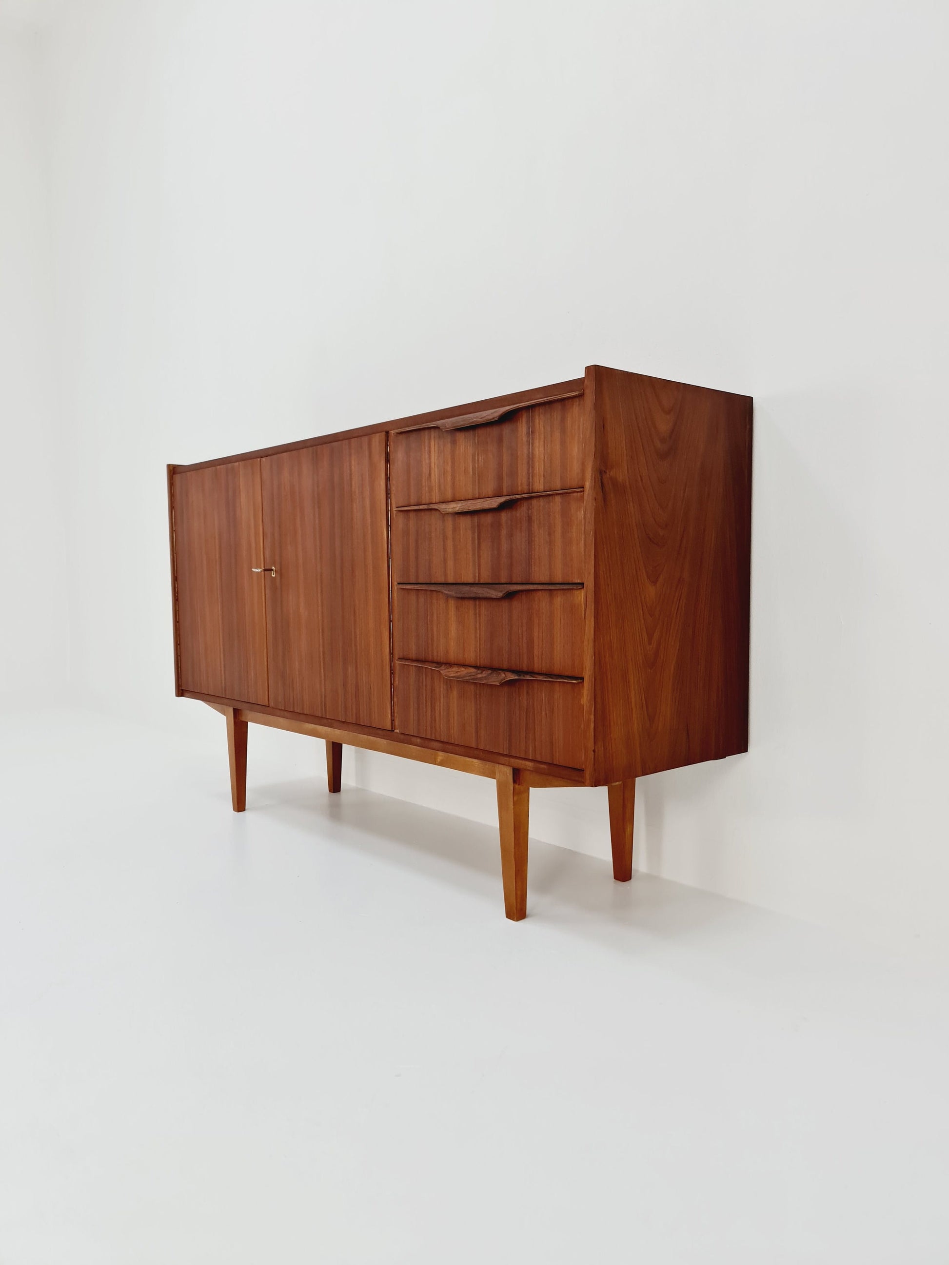 Mid Century Modern German walnut Sideboard By Franz Ehrlich for A.M.T Möbel