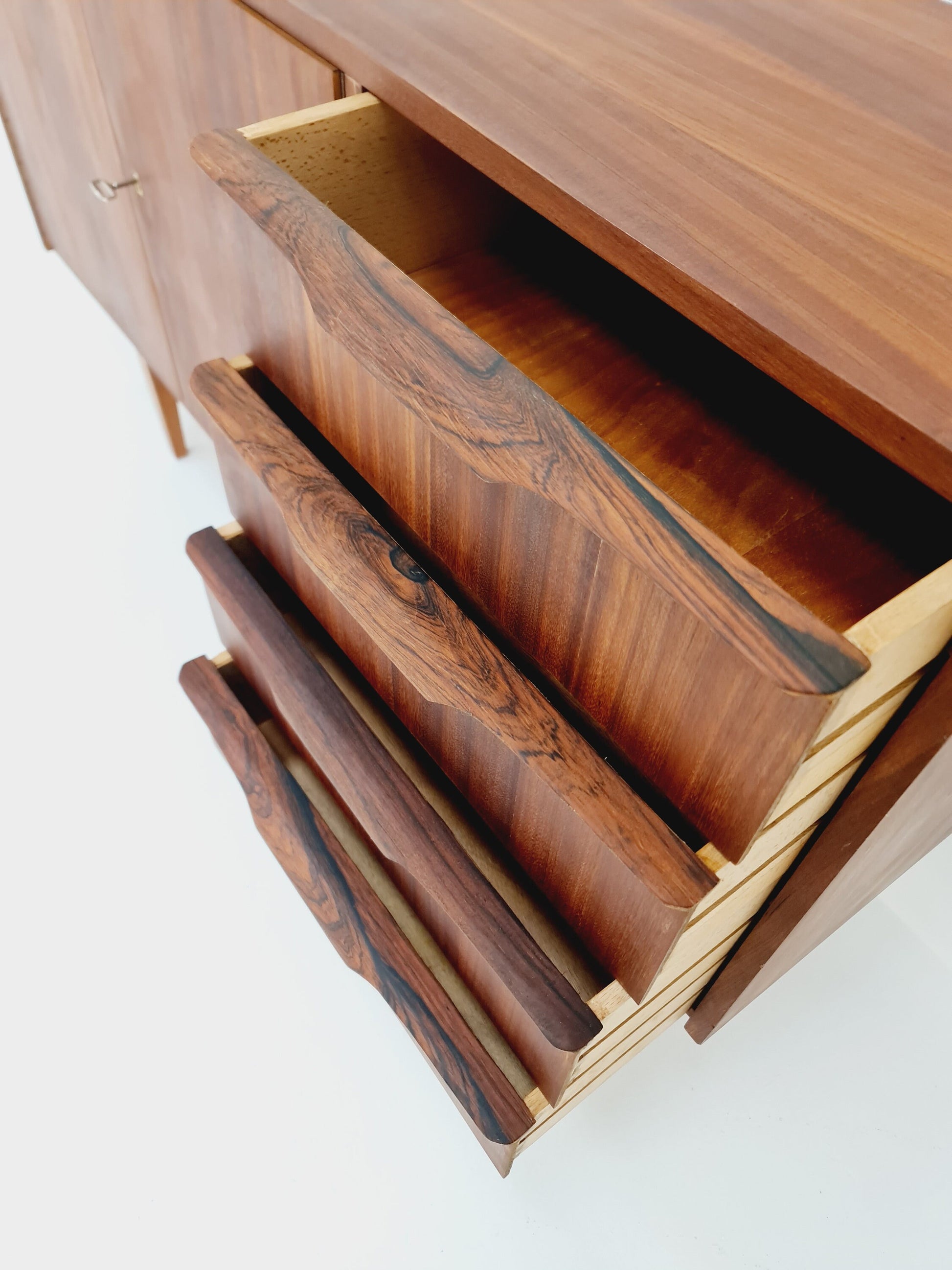 Mid Century Modern German walnut Sideboard By Franz Ehrlich for A.M.T Möbel